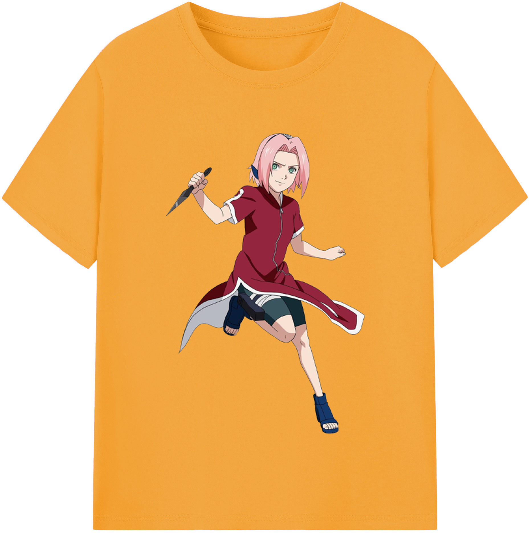 （画像用） NARUTO -ナルト- 春野サクラ Haruno Sakura レディースカジュアルプリントTシャツ（綿100％）