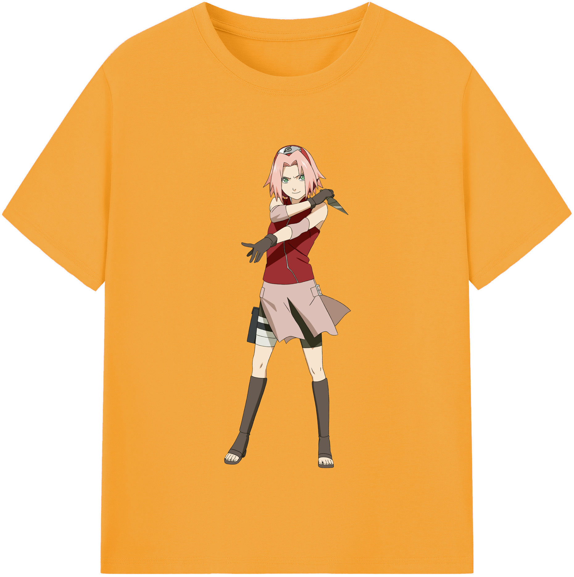 （画像用） NARUTO -ナルト- 春野サクラ Haruno Sakura レディースカジュアルプリントTシャツ（綿100％）