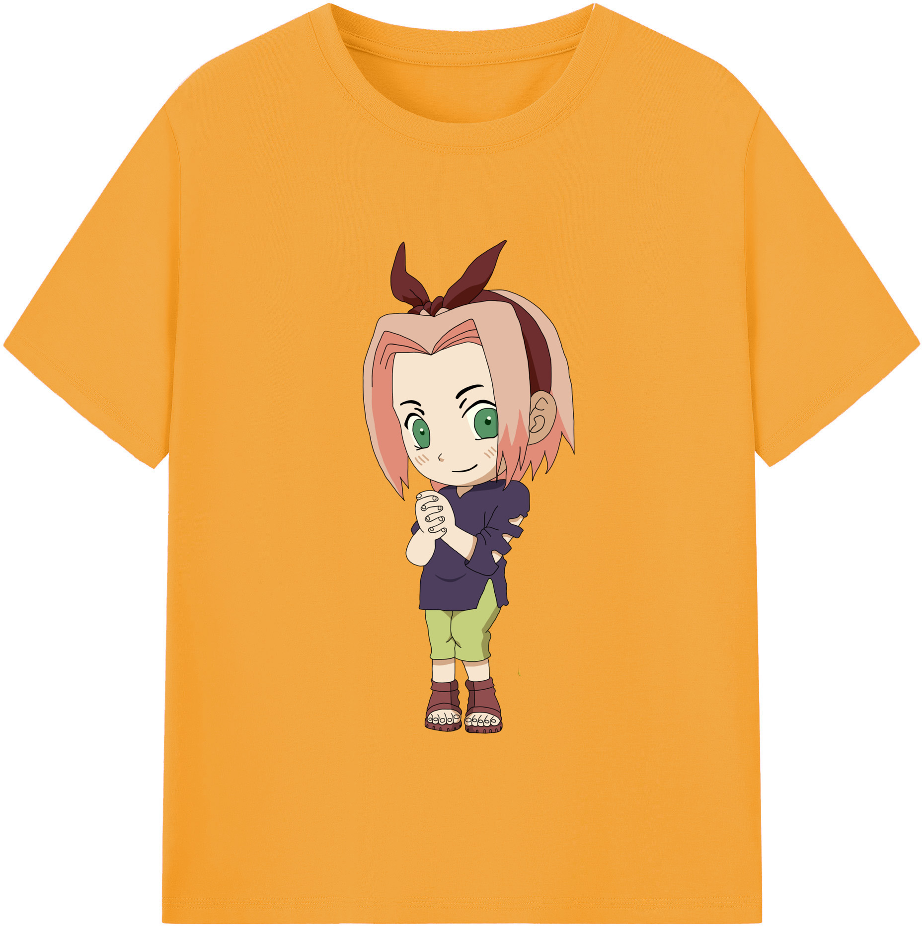 （画像用） NARUTO -ナルト- 春野サクラ Haruno Sakura レディースカジュアルプリントTシャツ（綿100％）