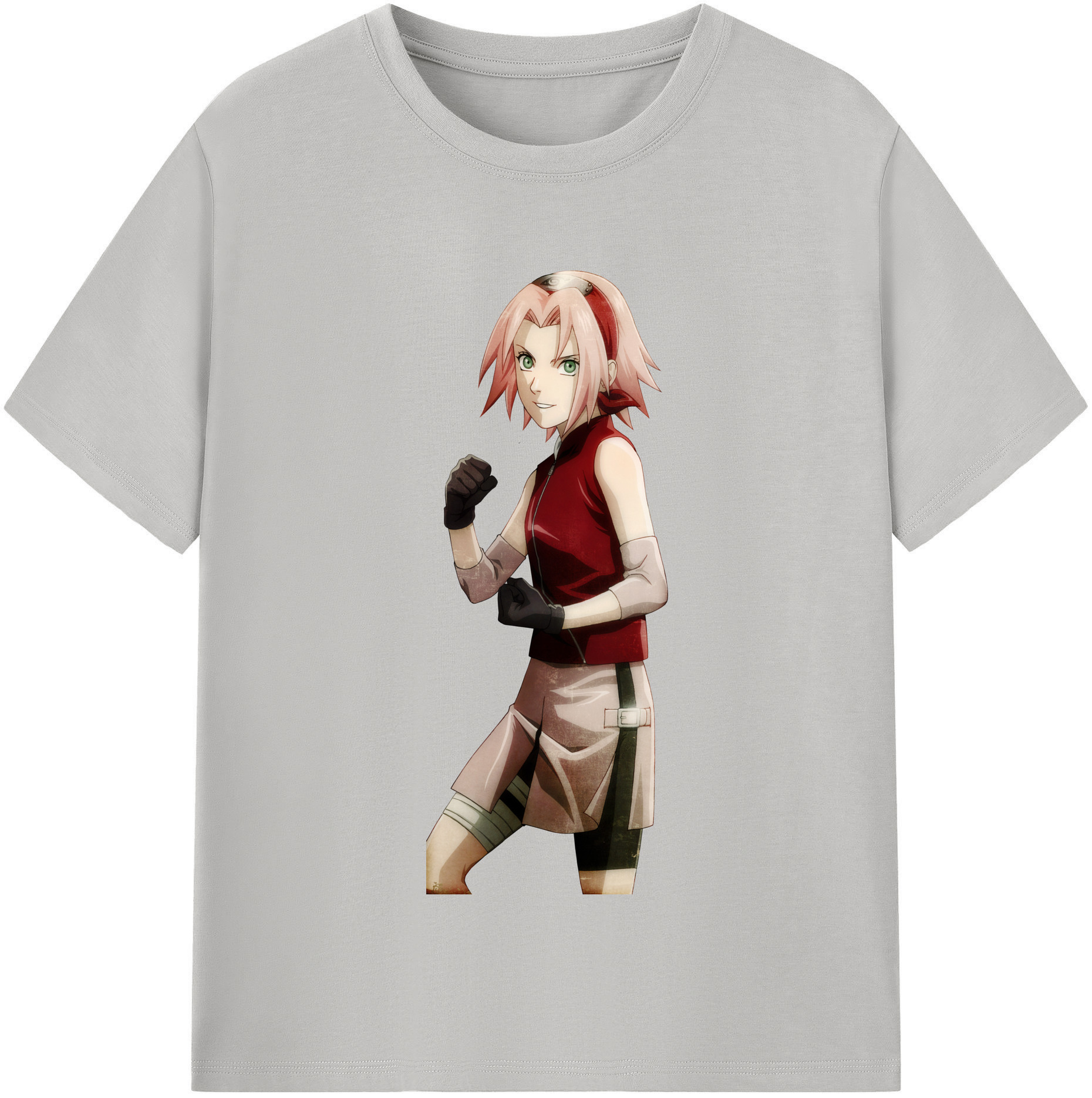 （画像用） NARUTO -ナルト- 春野サクラ Haruno Sakura レディースカジュアルプリントTシャツ（綿100％）