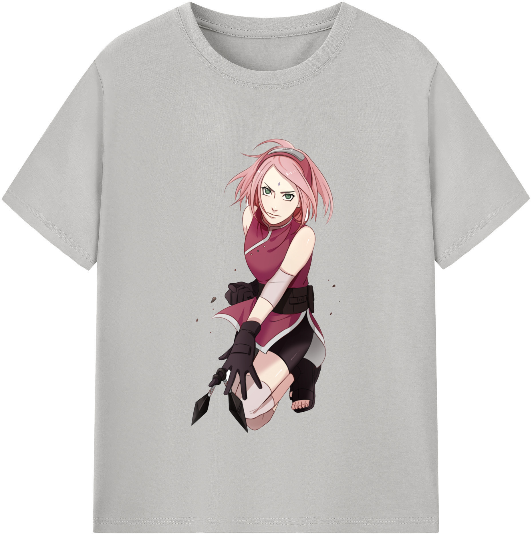 （画像用） NARUTO -ナルト- 春野サクラ Haruno Sakura レディースカジュアルプリントTシャツ（綿100％）