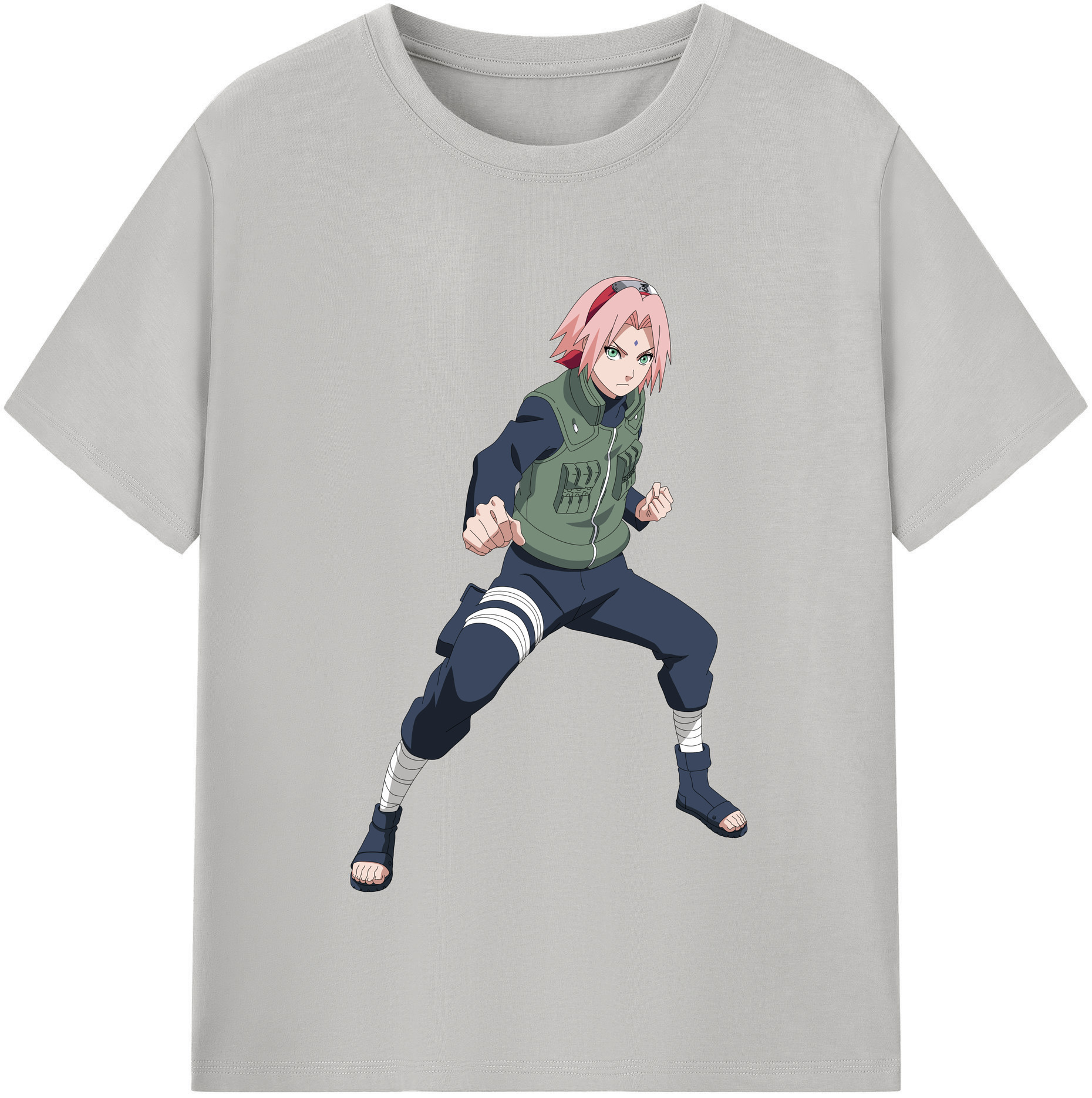 （画像用） NARUTO -ナルト- 春野サクラ Haruno Sakura レディースカジュアルプリントTシャツ（綿100％）