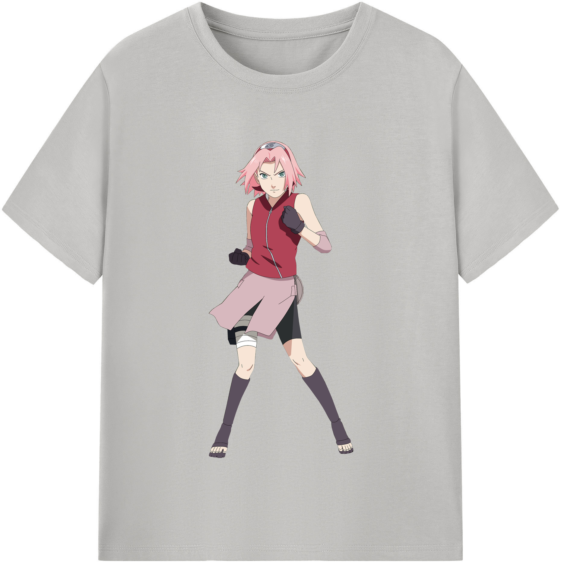 （画像用） NARUTO -ナルト- 春野サクラ Haruno Sakura レディースカジュアルプリントTシャツ（綿100％）