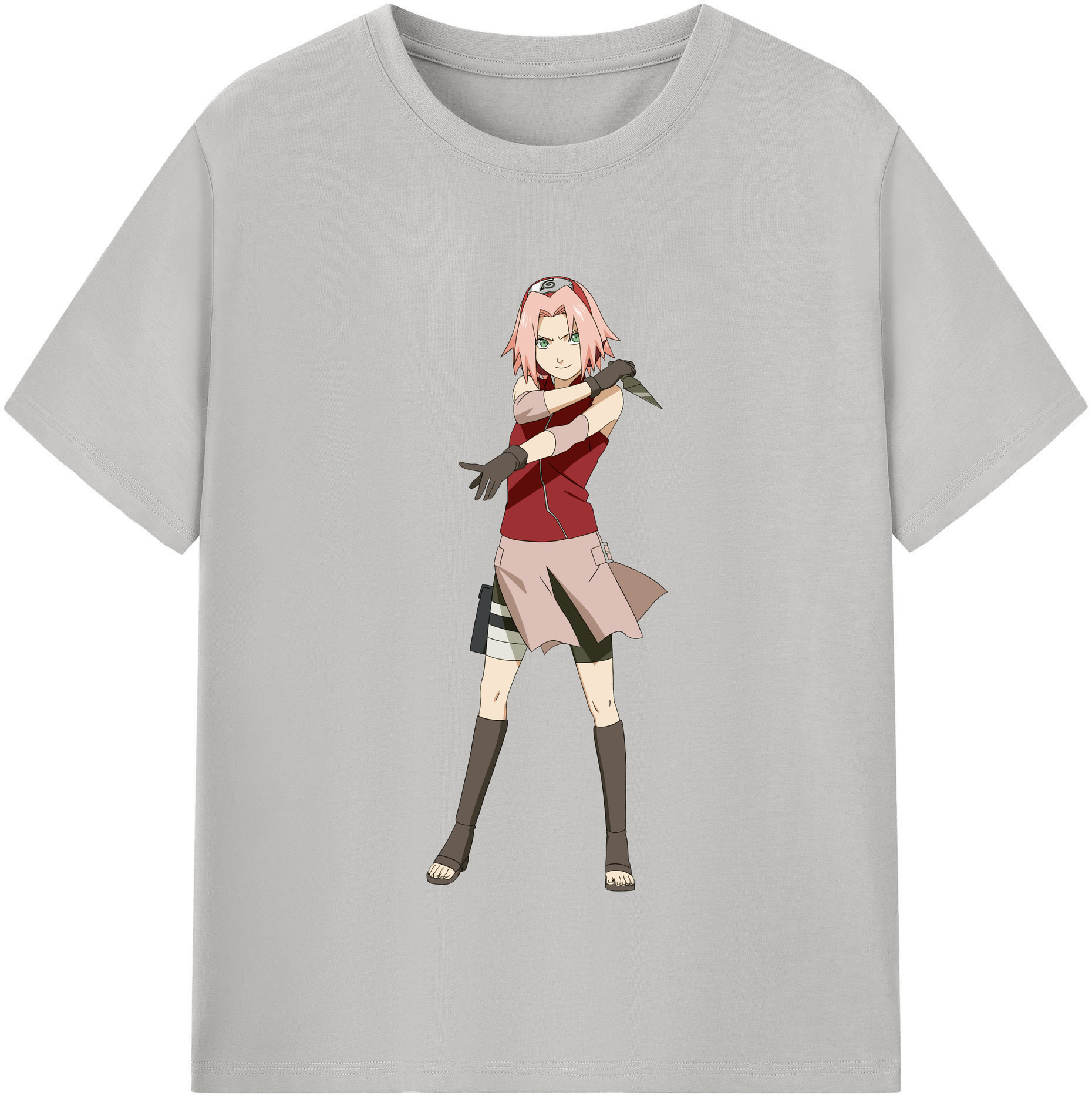 （画像用） NARUTO -ナルト- 春野サクラ Haruno Sakura レディースカジュアルプリントTシャツ（綿100％）