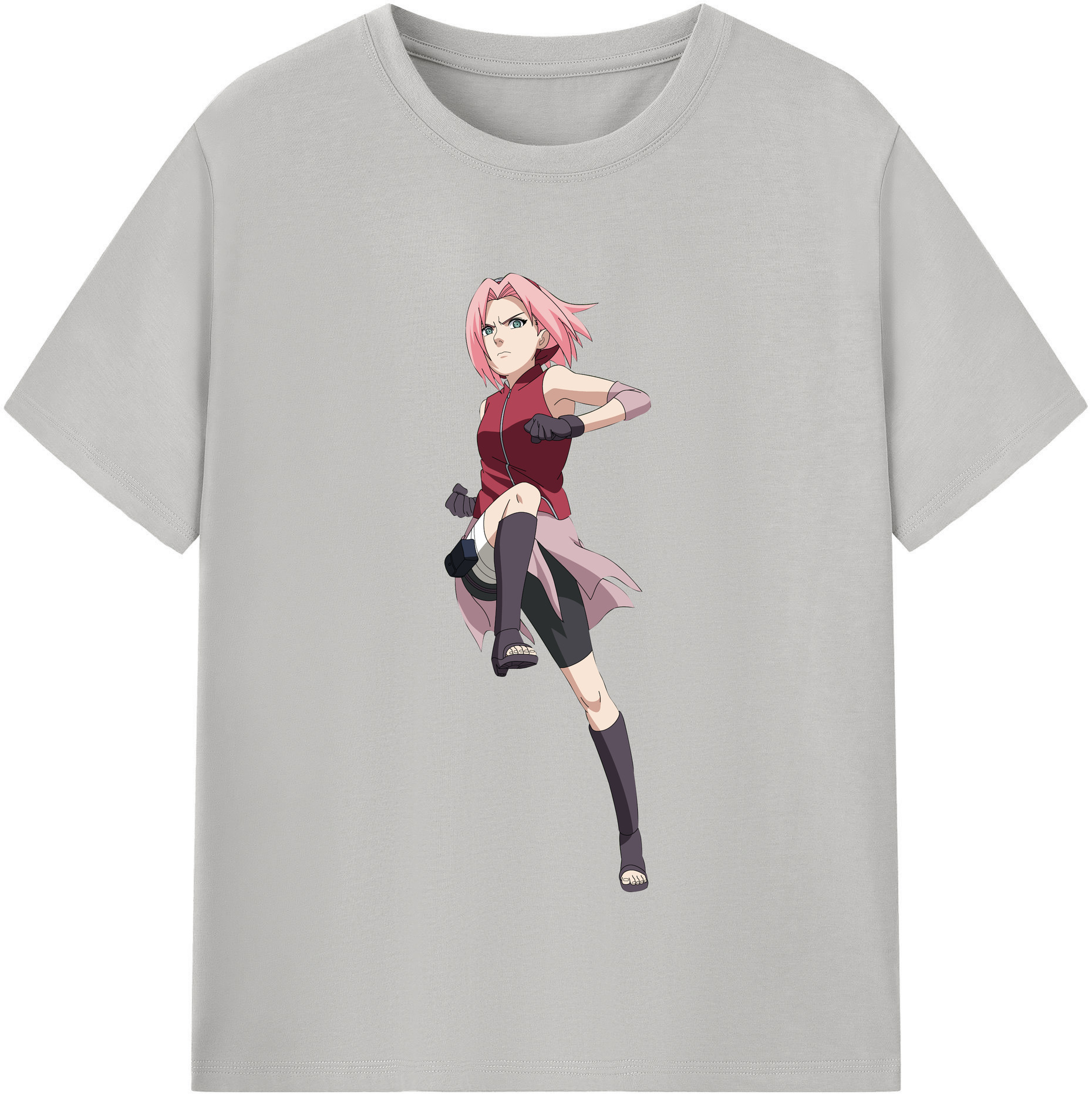 （画像用） NARUTO -ナルト- 春野サクラ Haruno Sakura レディースカジュアルプリントTシャツ（綿100％）