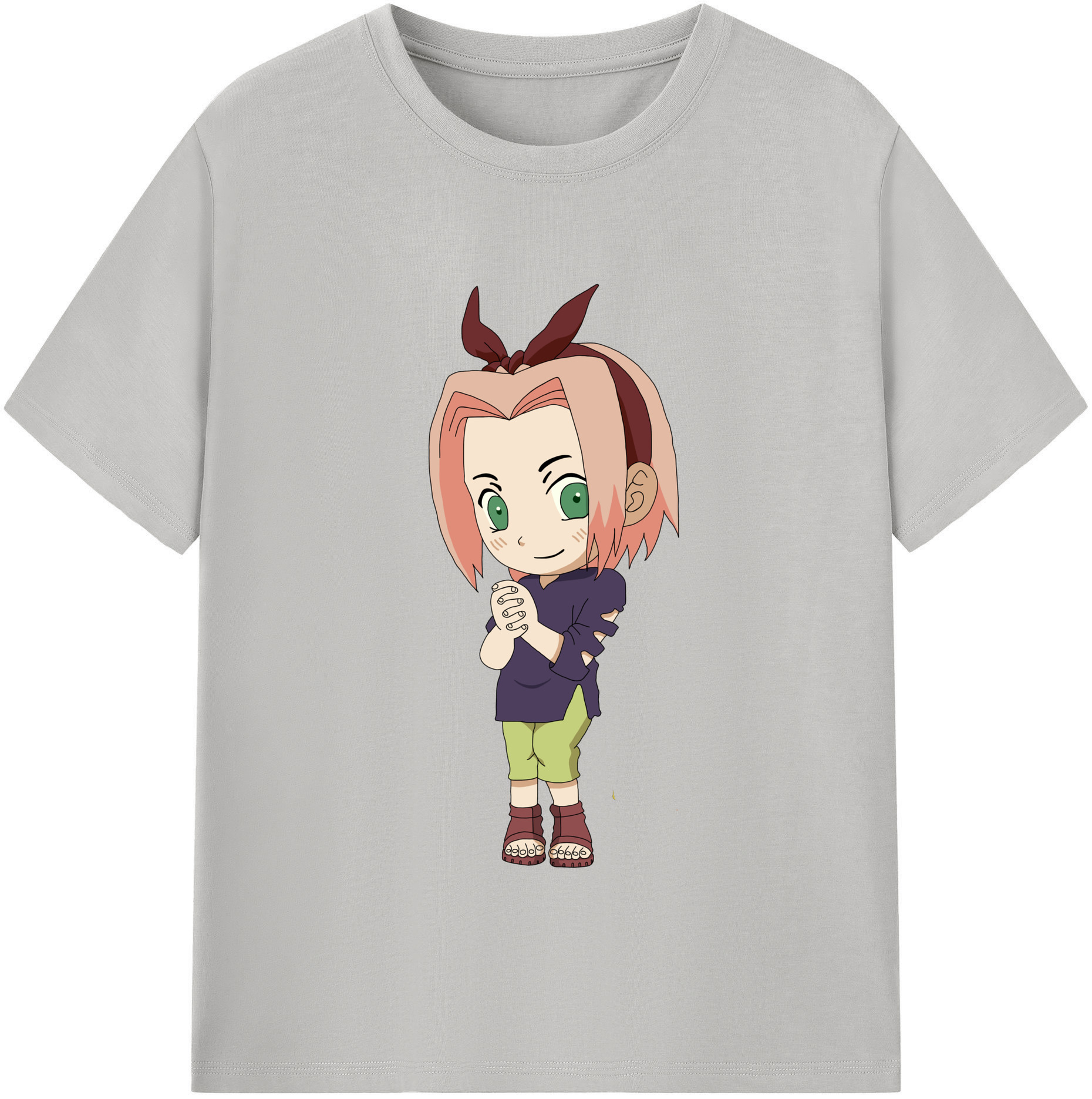（画像用） NARUTO -ナルト- 春野サクラ Haruno Sakura レディースカジュアルプリントTシャツ（綿100％）