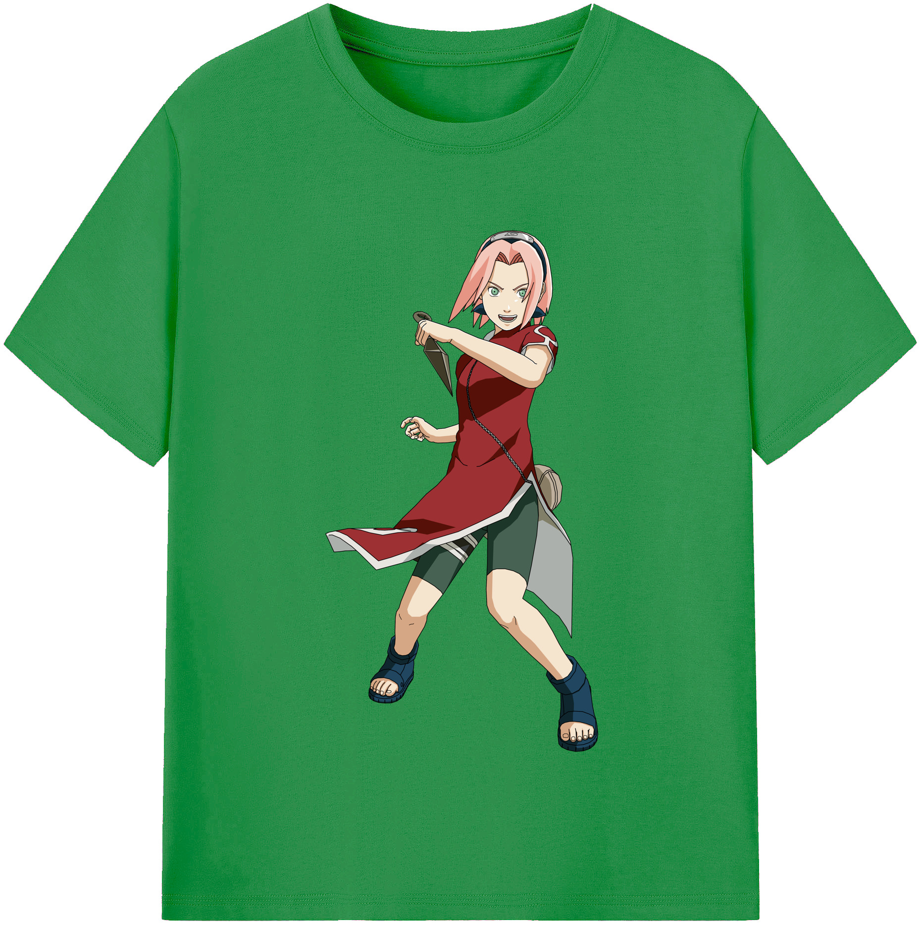 （画像用） NARUTO -ナルト- 春野サクラ Haruno Sakura レディースカジュアルプリントTシャツ（綿100％）