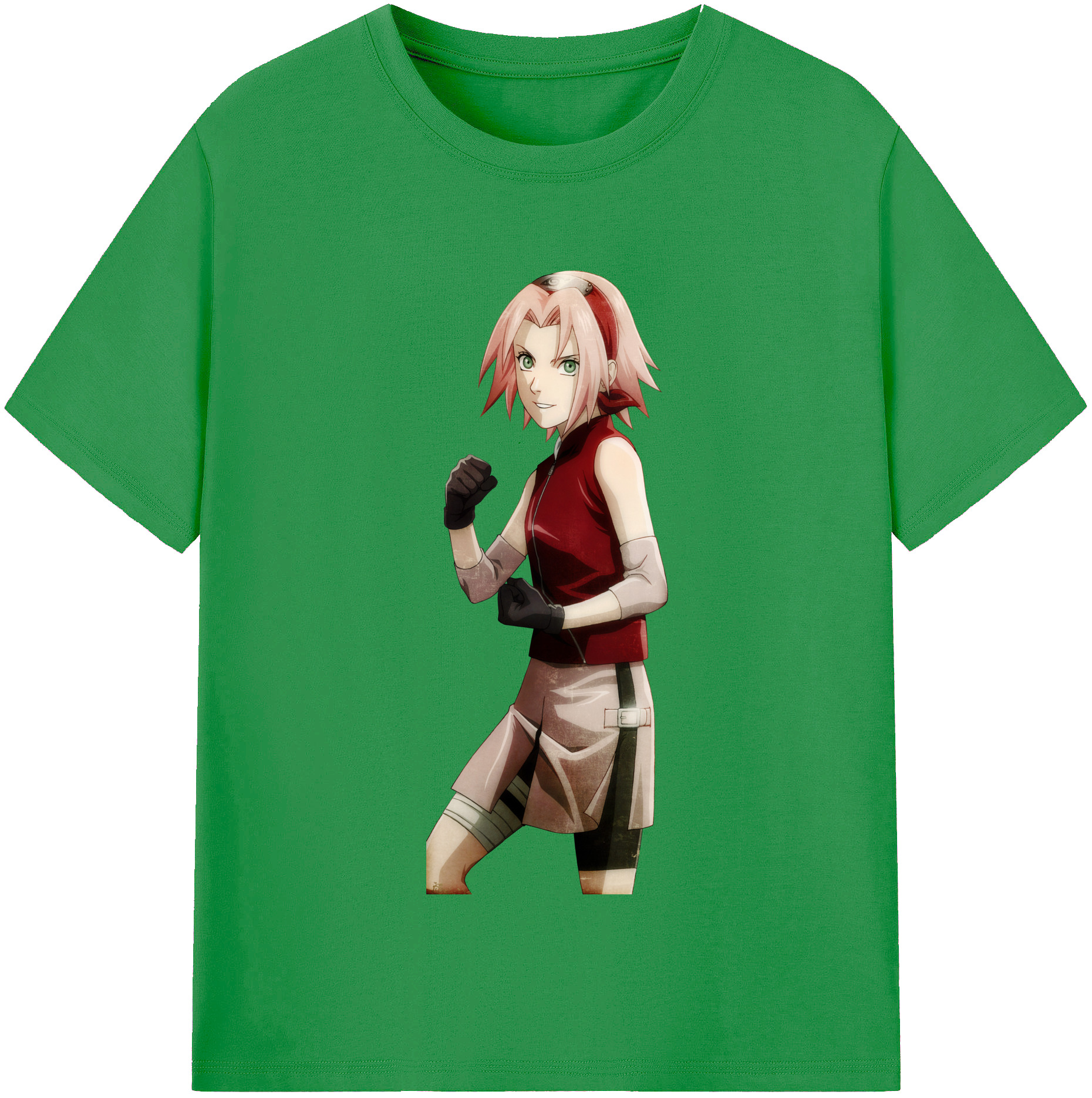 （画像用） NARUTO -ナルト- 春野サクラ Haruno Sakura レディースカジュアルプリントTシャツ（綿100％）