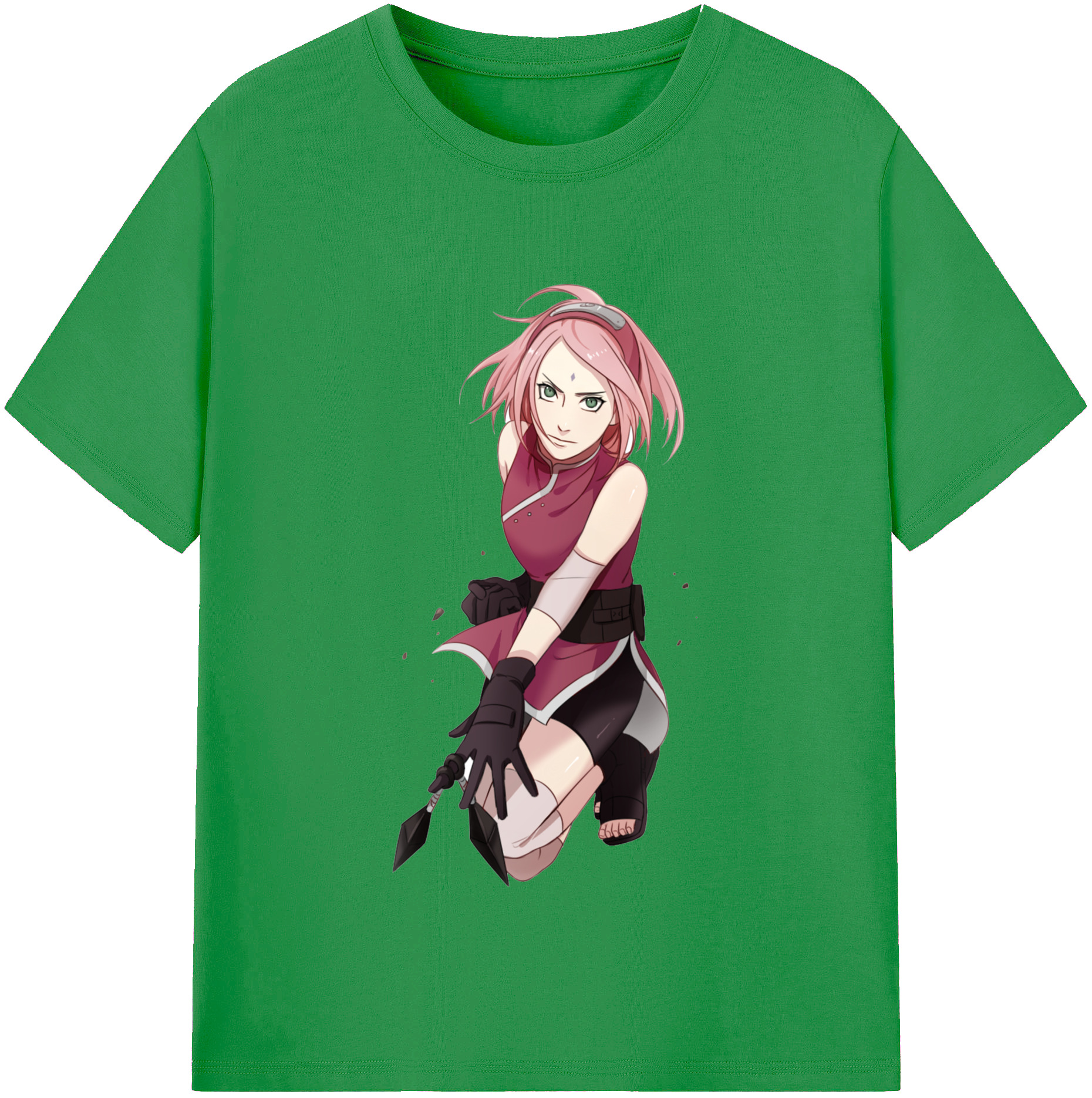 （画像用） NARUTO -ナルト- 春野サクラ Haruno Sakura レディースカジュアルプリントTシャツ（綿100％）