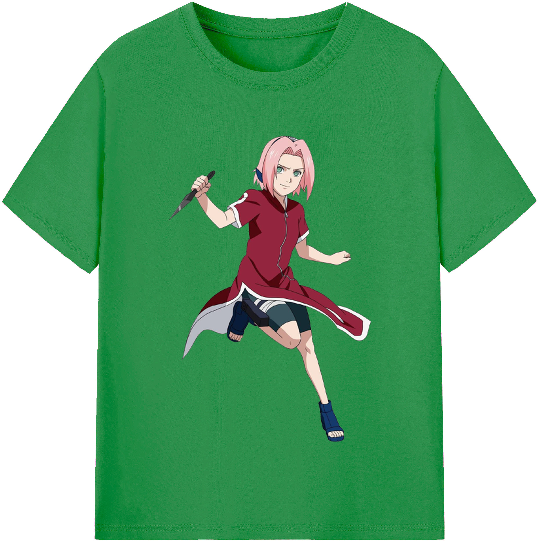 （画像用） NARUTO -ナルト- 春野サクラ Haruno Sakura レディースカジュアルプリントTシャツ（綿100％）