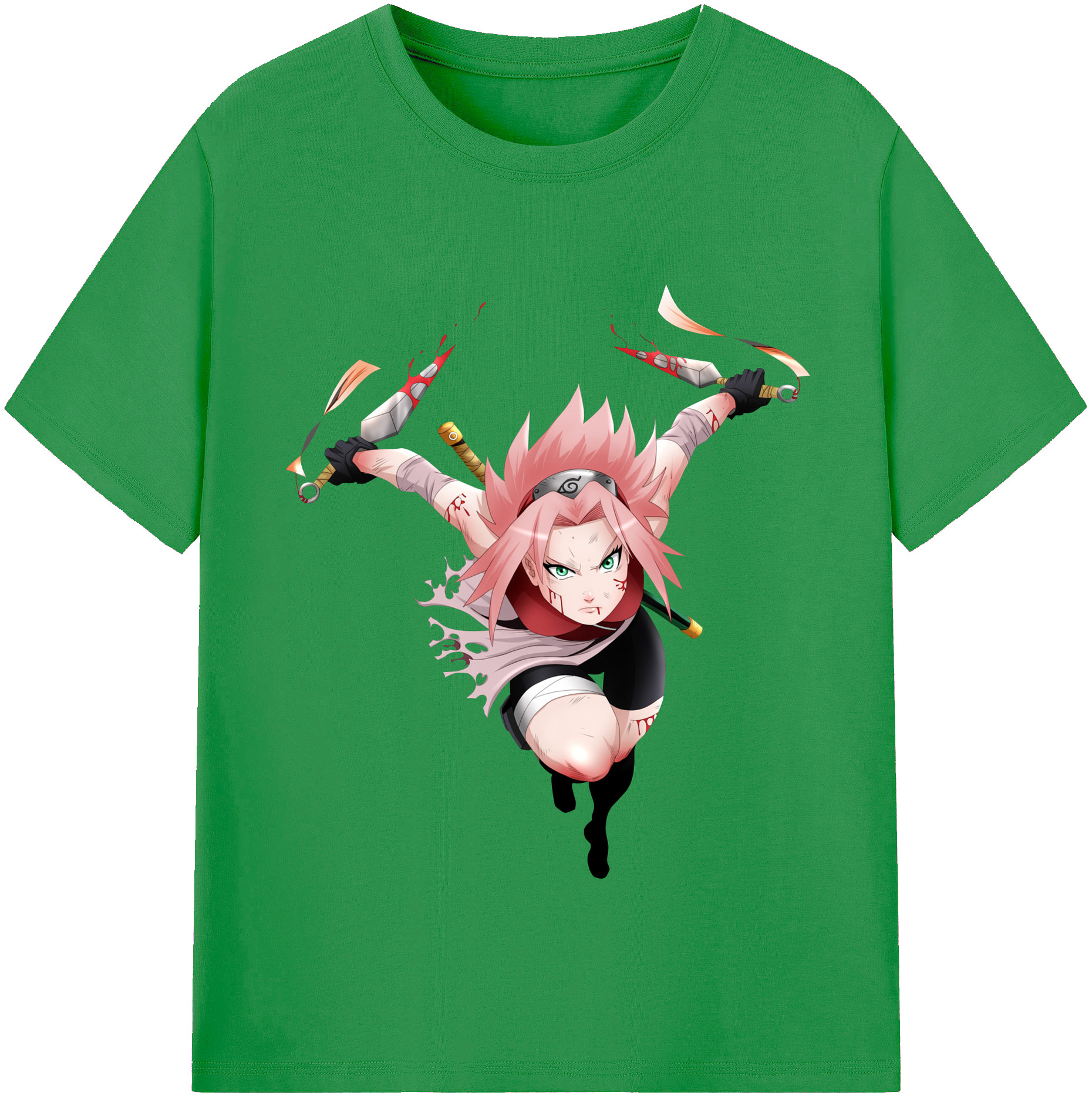 （画像用） NARUTO -ナルト- 春野サクラ Haruno Sakura レディースカジュアルプリントTシャツ（綿100％）