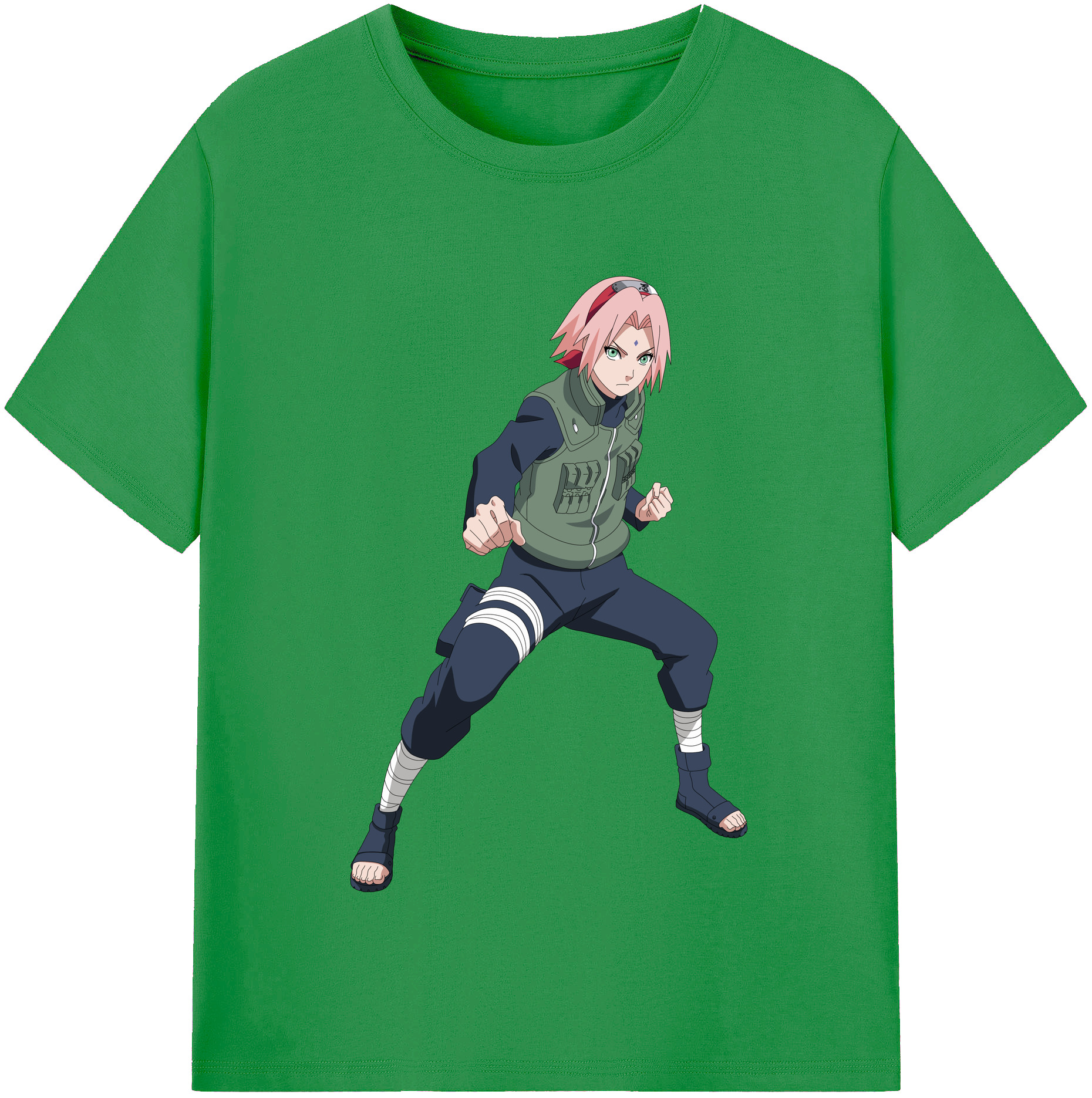 （画像用） NARUTO -ナルト- 春野サクラ Haruno Sakura レディースカジュアルプリントTシャツ（綿100％）