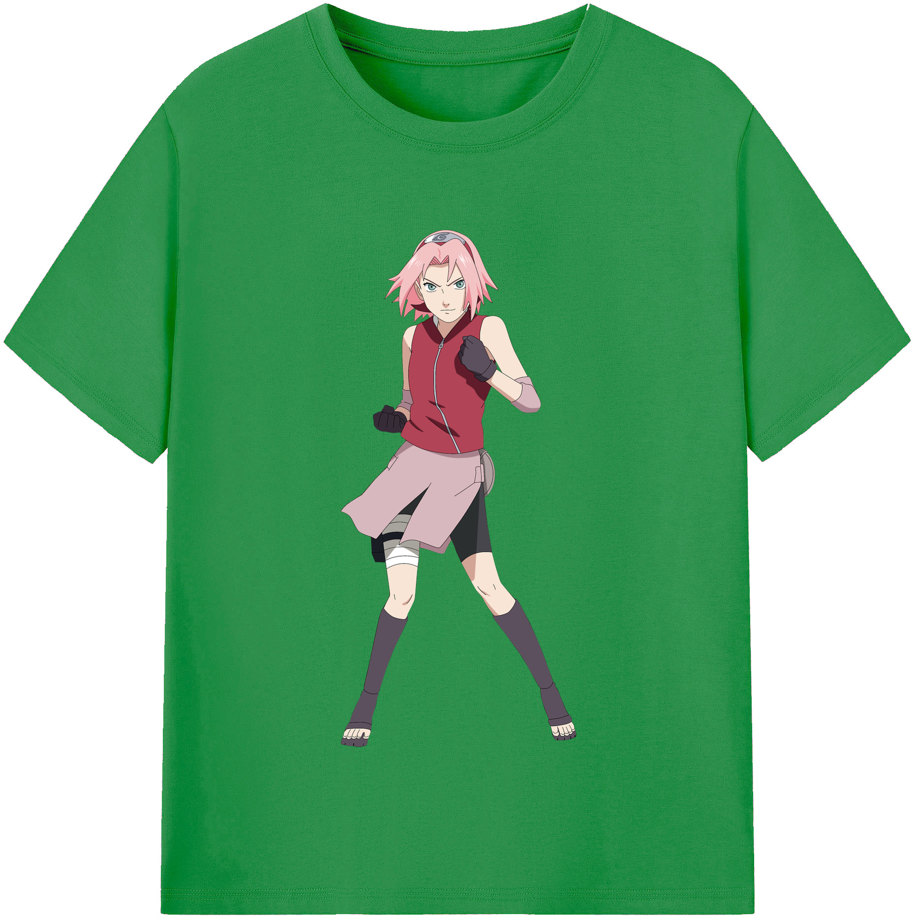 （画像用） NARUTO -ナルト- 春野サクラ Haruno Sakura レディースカジュアルプリントTシャツ（綿100％）