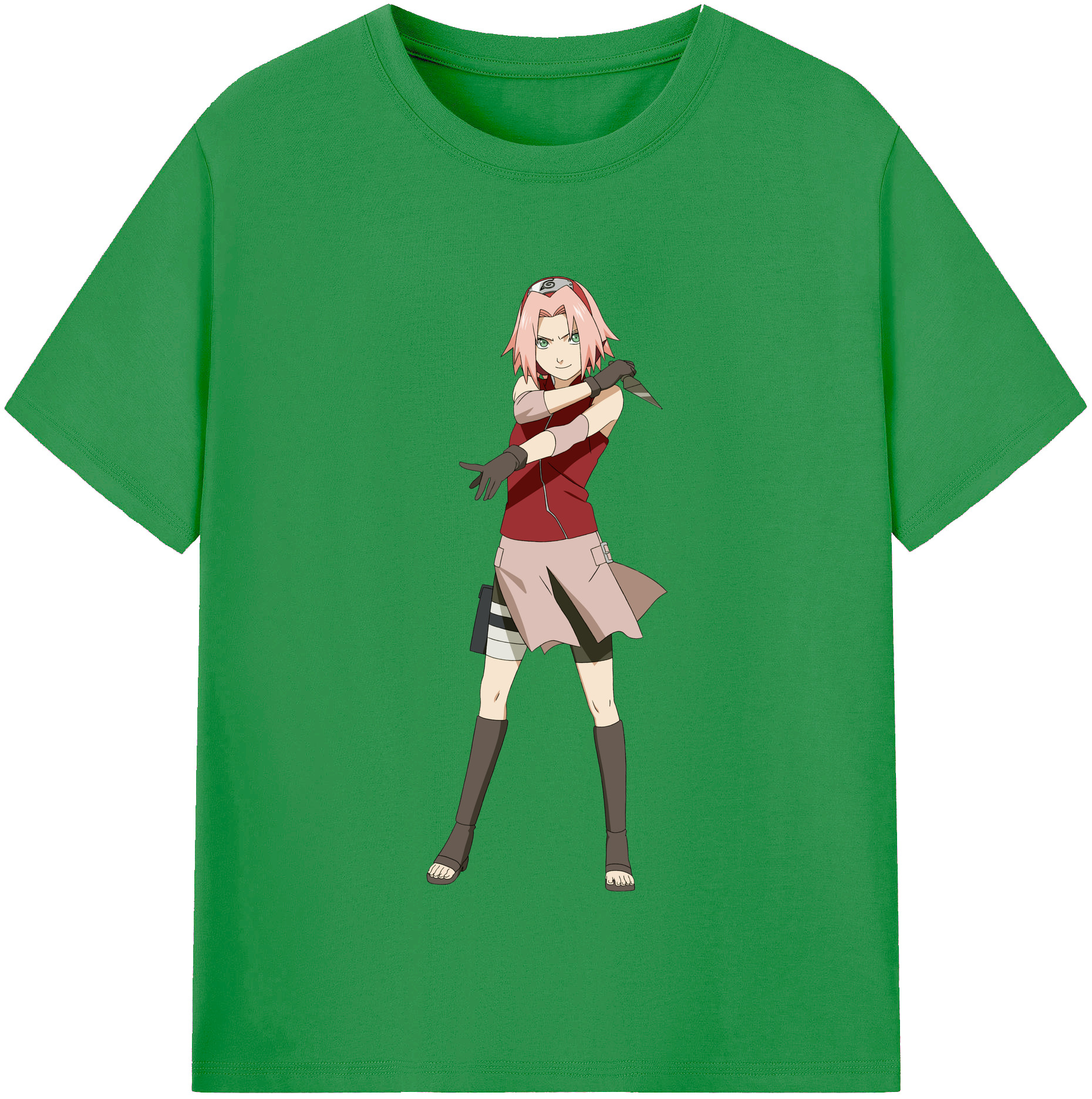 （画像用） NARUTO -ナルト- 春野サクラ Haruno Sakura レディースカジュアルプリントTシャツ（綿100％）