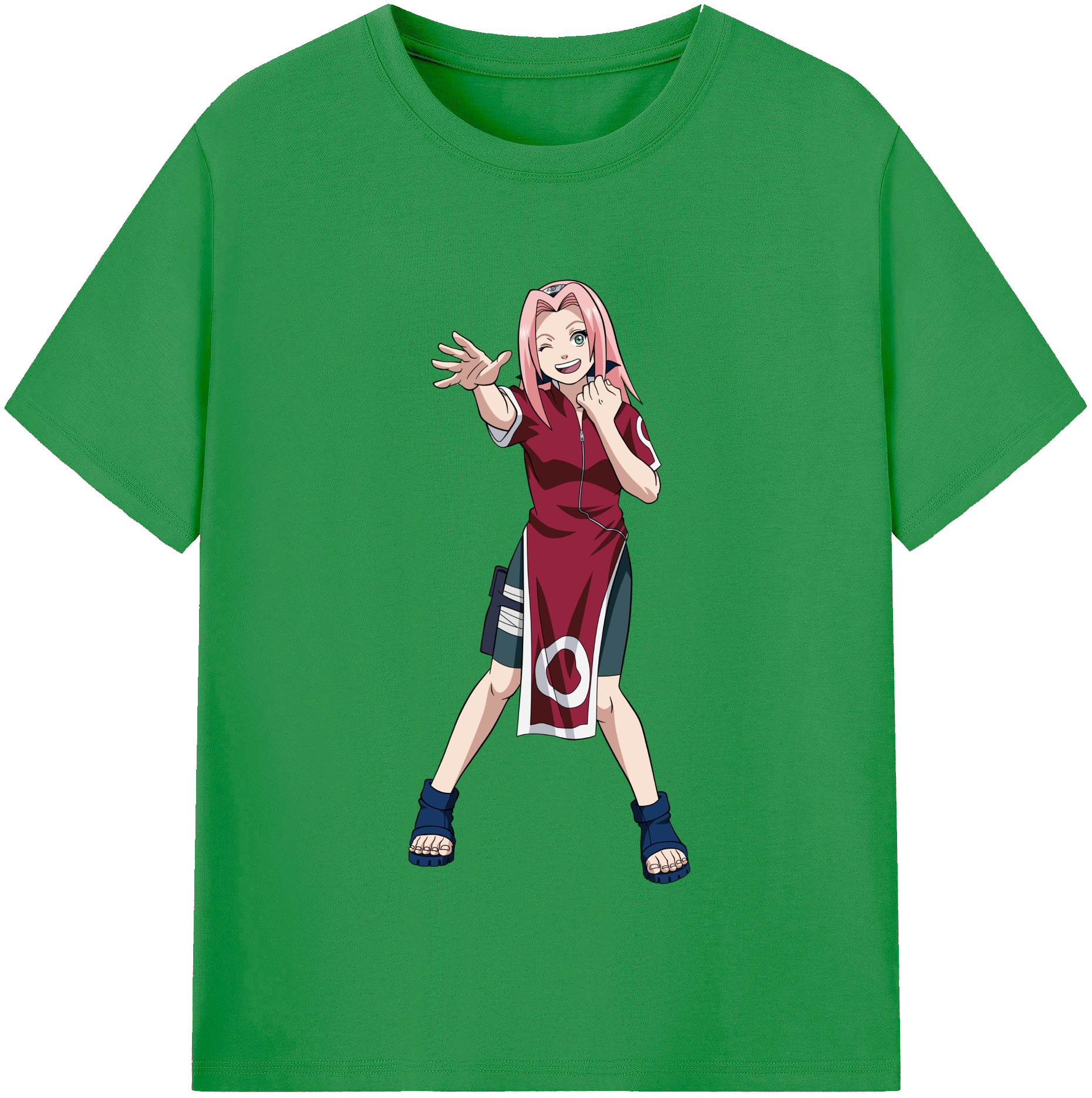 （画像用） NARUTO -ナルト- 春野サクラ Haruno Sakura レディースカジュアルプリントTシャツ（綿100％）