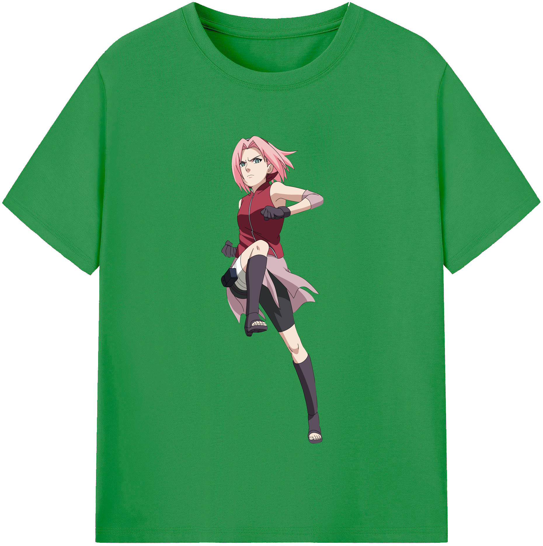 （画像用） NARUTO -ナルト- 春野サクラ Haruno Sakura レディースカジュアルプリントTシャツ（綿100％）