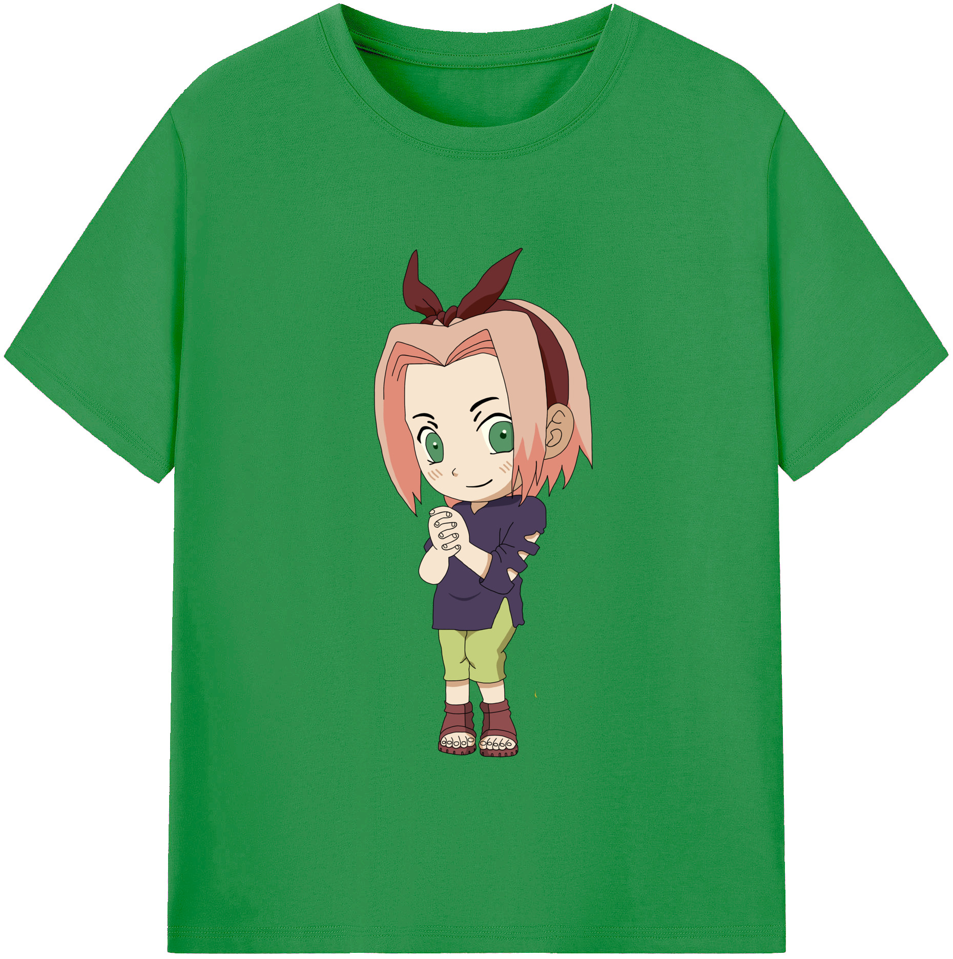 （画像用） NARUTO -ナルト- 春野サクラ Haruno Sakura レディースカジュアルプリントTシャツ（綿100％）