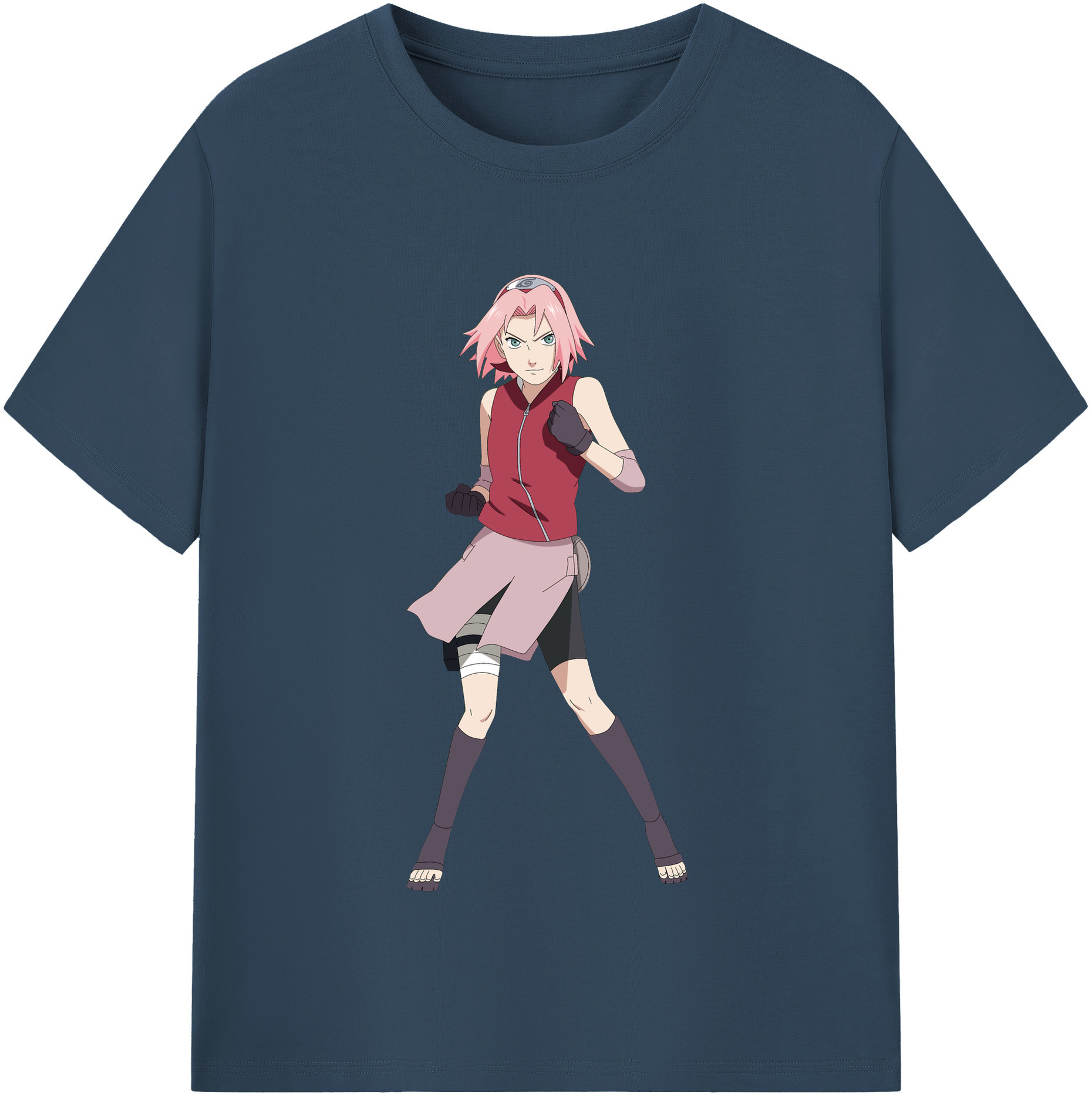 （画像用） NARUTO -ナルト- 春野サクラ Haruno Sakura レディースカジュアルプリントTシャツ（綿100％）