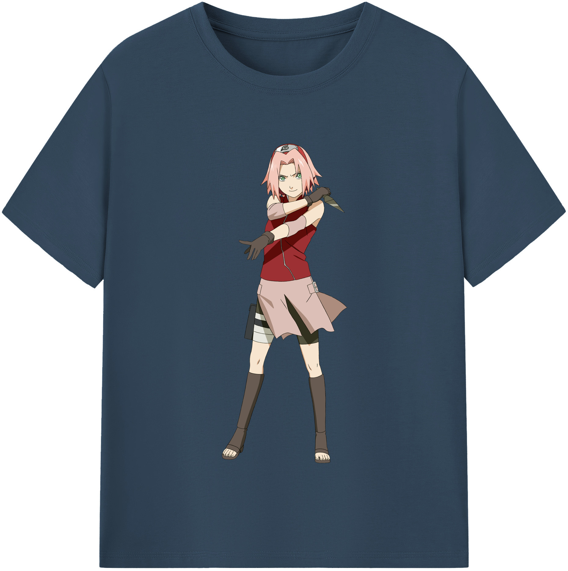 （画像用） NARUTO -ナルト- 春野サクラ Haruno Sakura レディースカジュアルプリントTシャツ（綿100％）