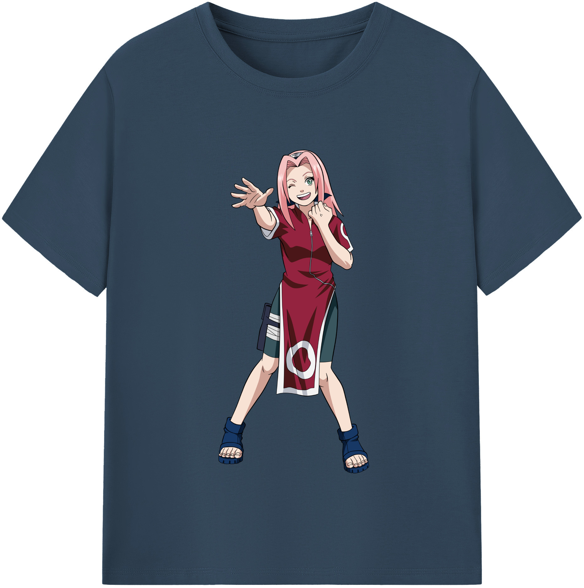 （画像用） NARUTO -ナルト- 春野サクラ Haruno Sakura レディースカジュアルプリントTシャツ（綿100％）