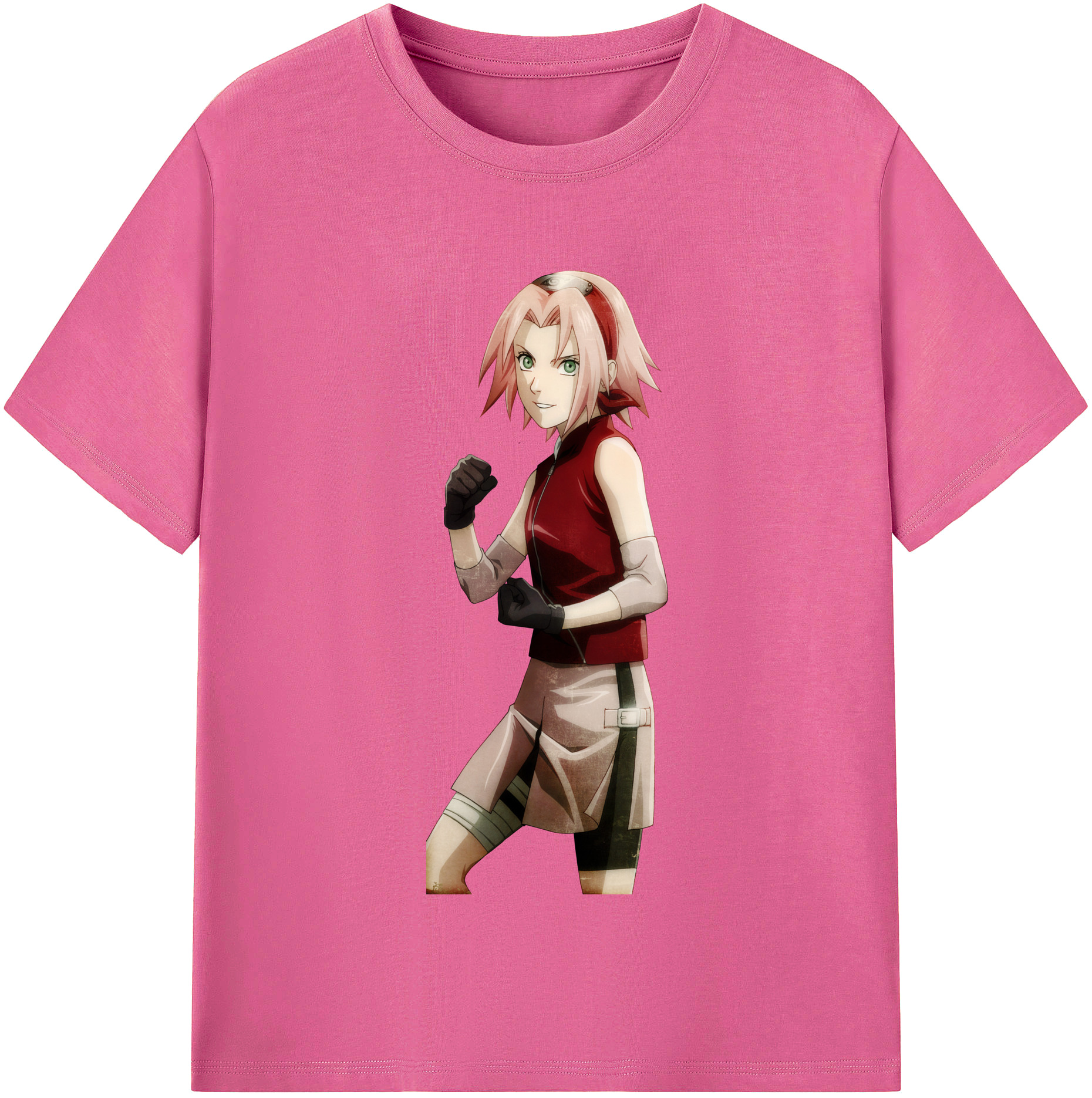 （画像用） NARUTO -ナルト- 春野サクラ Haruno Sakura レディースカジュアルプリントTシャツ（綿100％）