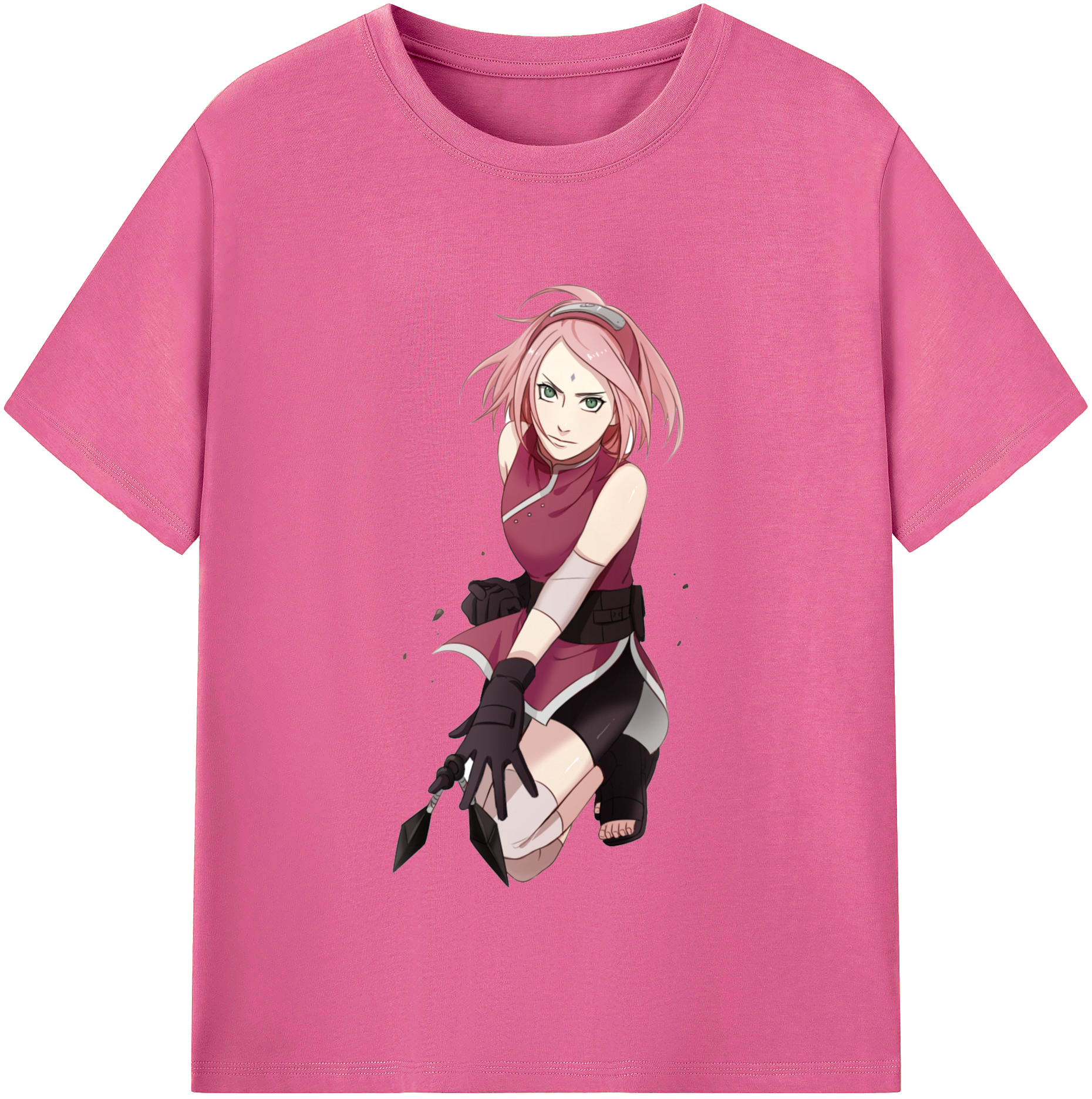 （画像用） NARUTO -ナルト- 春野サクラ Haruno Sakura レディースカジュアルプリントTシャツ（綿100％）