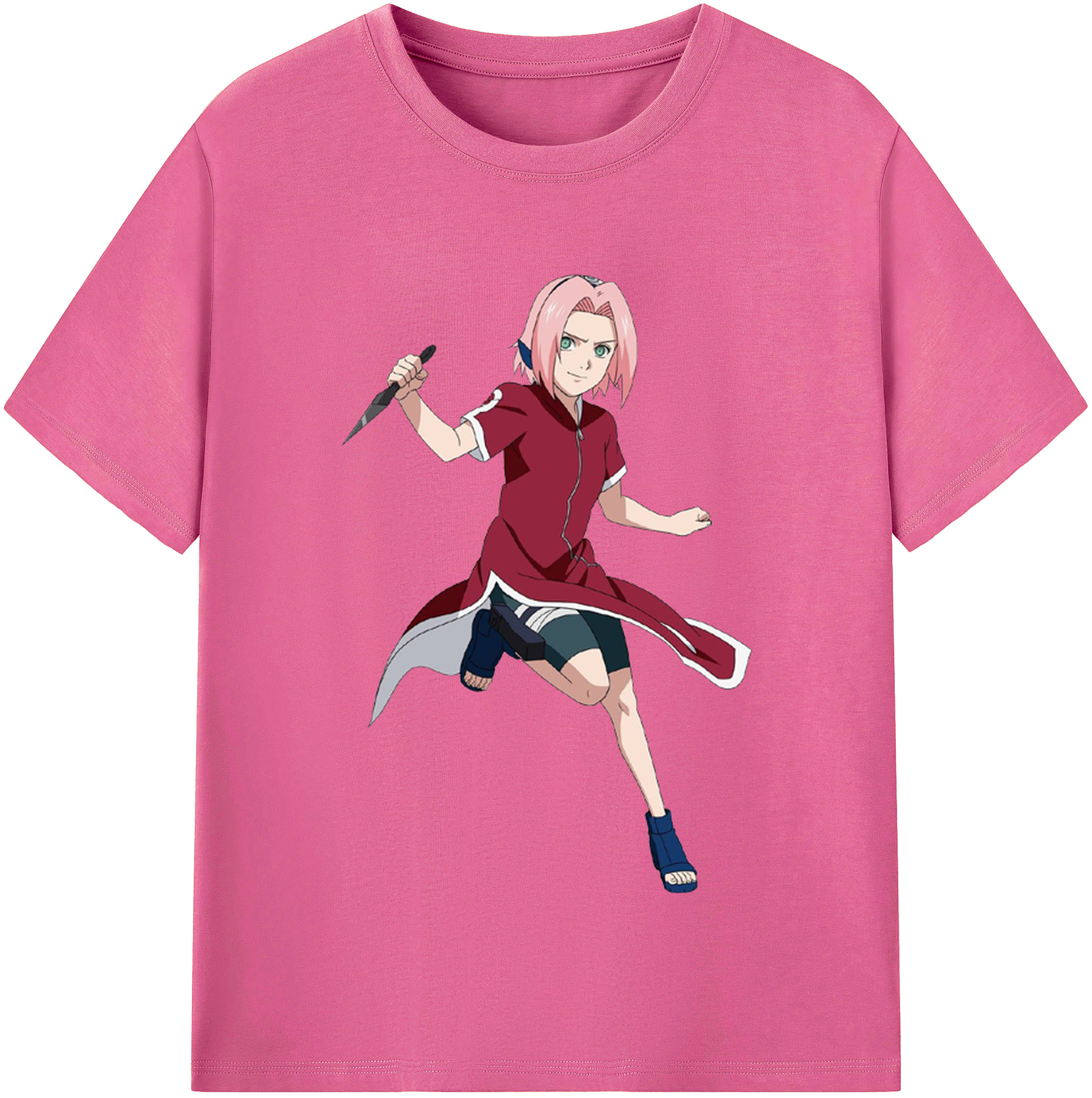 （画像用） NARUTO -ナルト- 春野サクラ Haruno Sakura レディースカジュアルプリントTシャツ（綿100％）