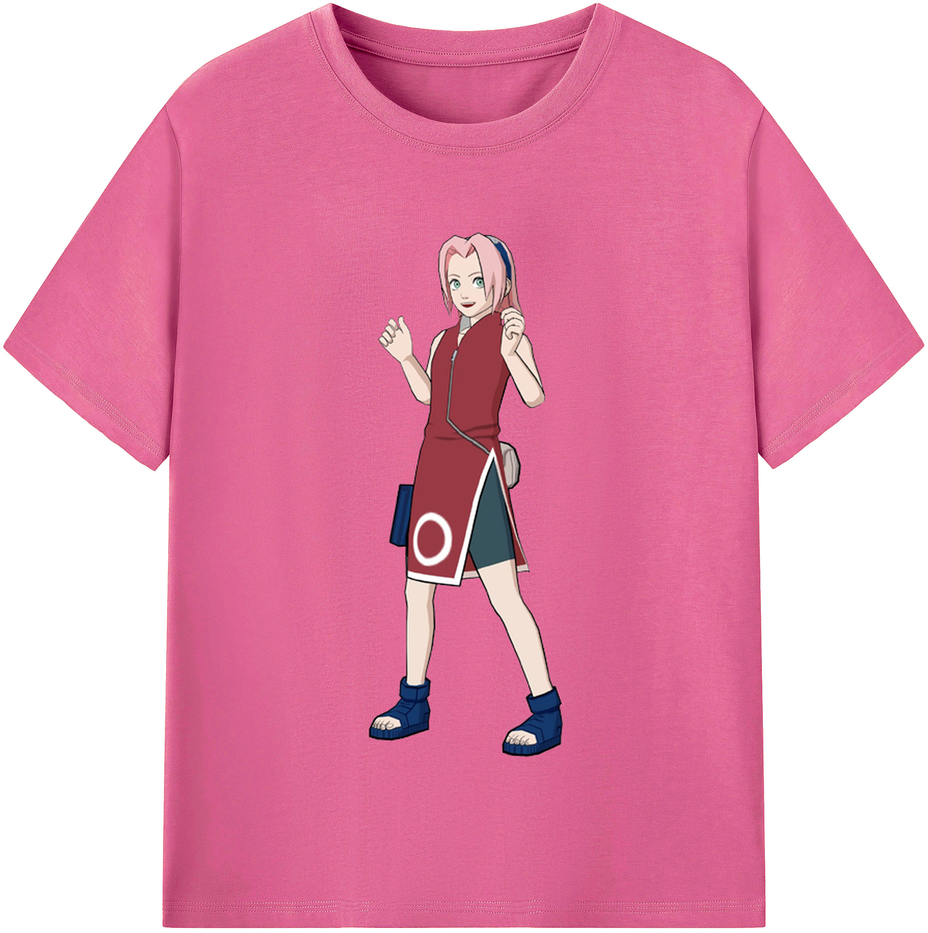 （画像用） NARUTO -ナルト- 春野サクラ Haruno Sakura レディースカジュアルプリントTシャツ（綿100％）