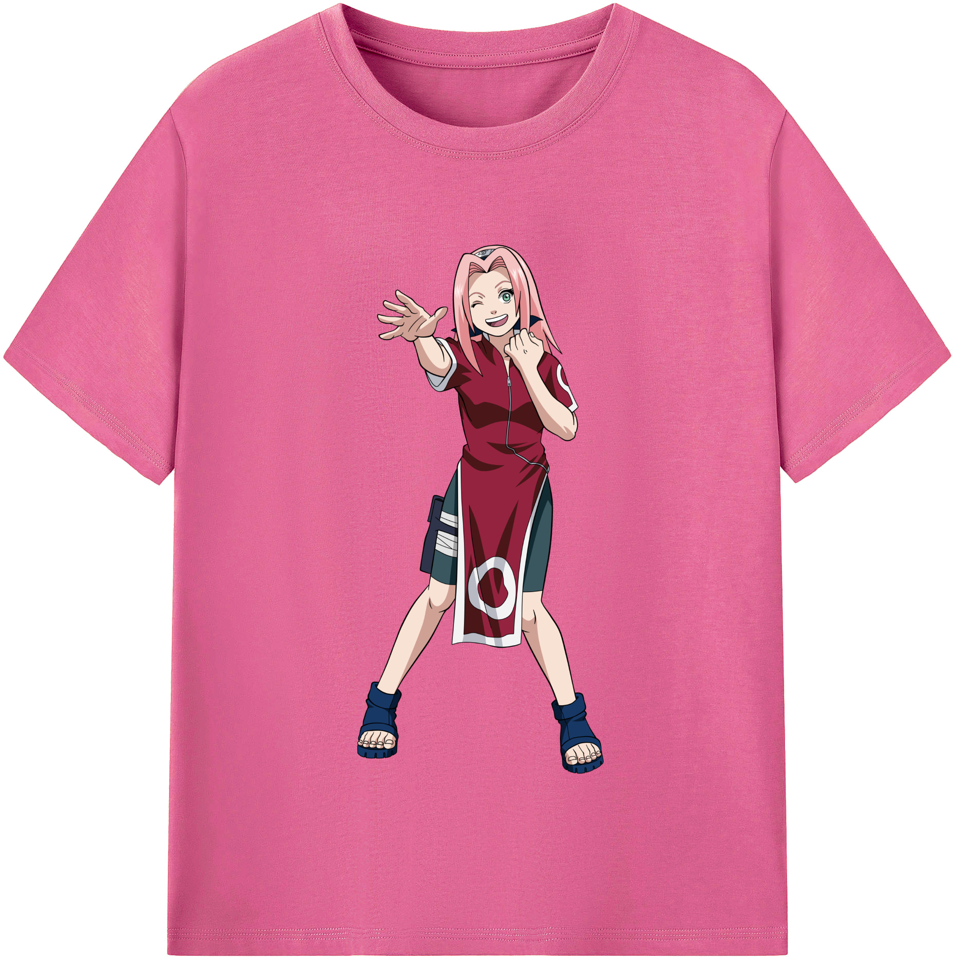 （画像用） NARUTO -ナルト- 春野サクラ Haruno Sakura レディースカジュアルプリントTシャツ（綿100％）