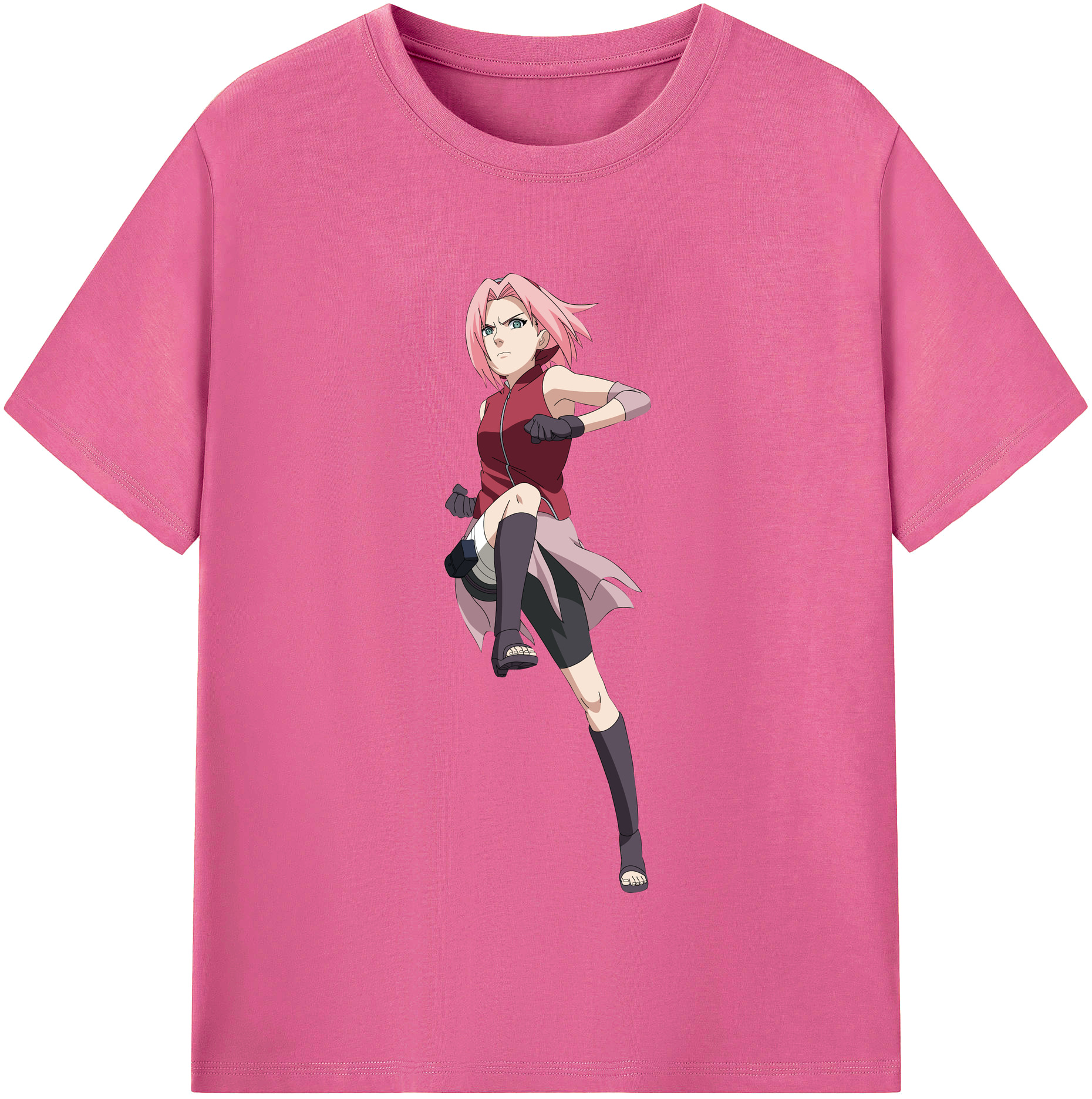 （画像用） NARUTO -ナルト- 春野サクラ Haruno Sakura レディースカジュアルプリントTシャツ（綿100％）
