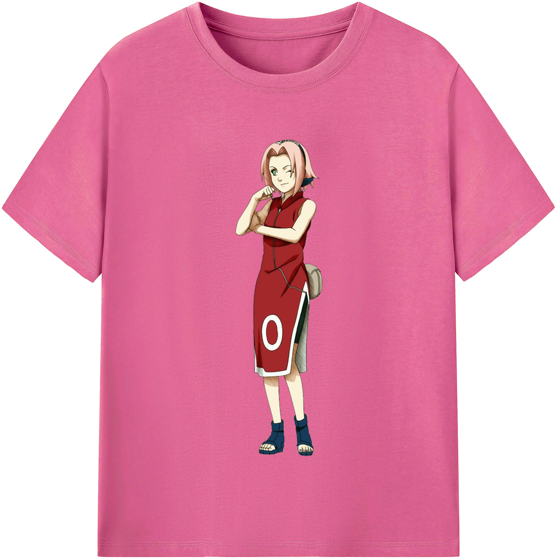 （画像用） NARUTO -ナルト- 春野サクラ Haruno Sakura レディースカジュアルプリントTシャツ（綿100％）