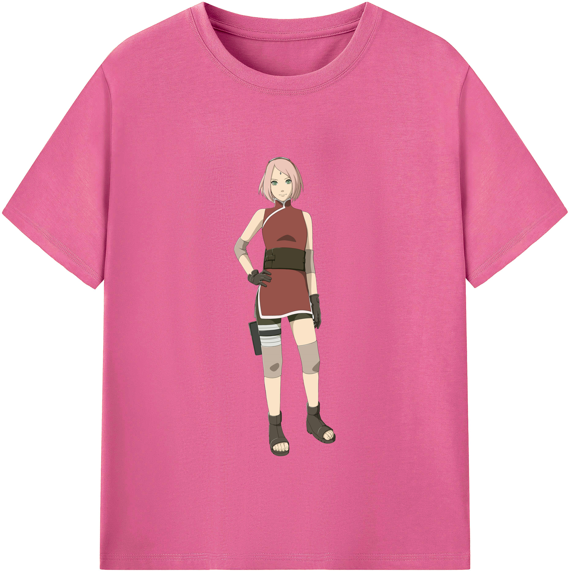 （画像用） NARUTO -ナルト- 春野サクラ Haruno Sakura レディースカジュアルプリントTシャツ（綿100％）