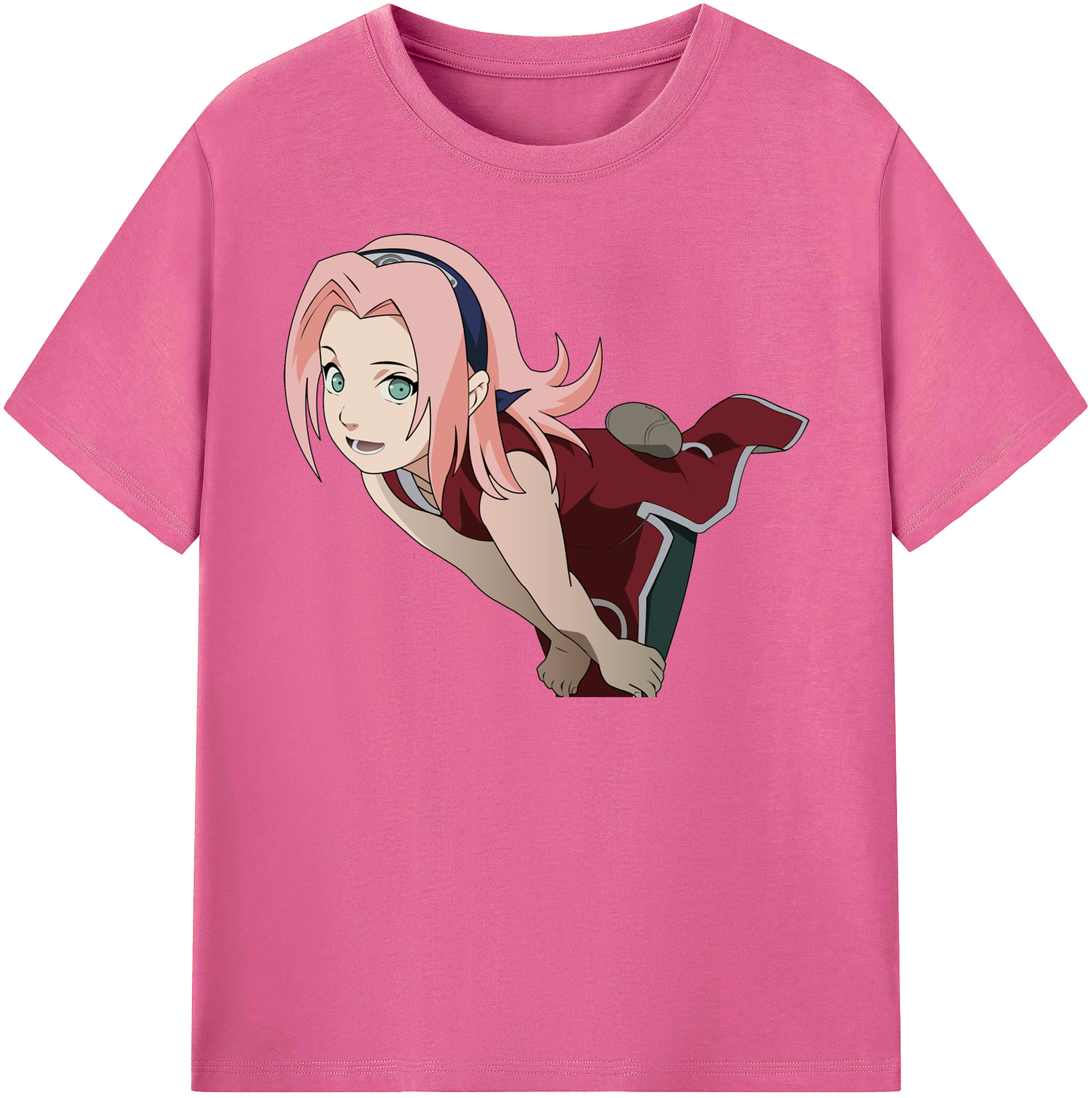（画像用） NARUTO -ナルト- 春野サクラ Haruno Sakura レディースカジュアルプリントTシャツ（綿100％）