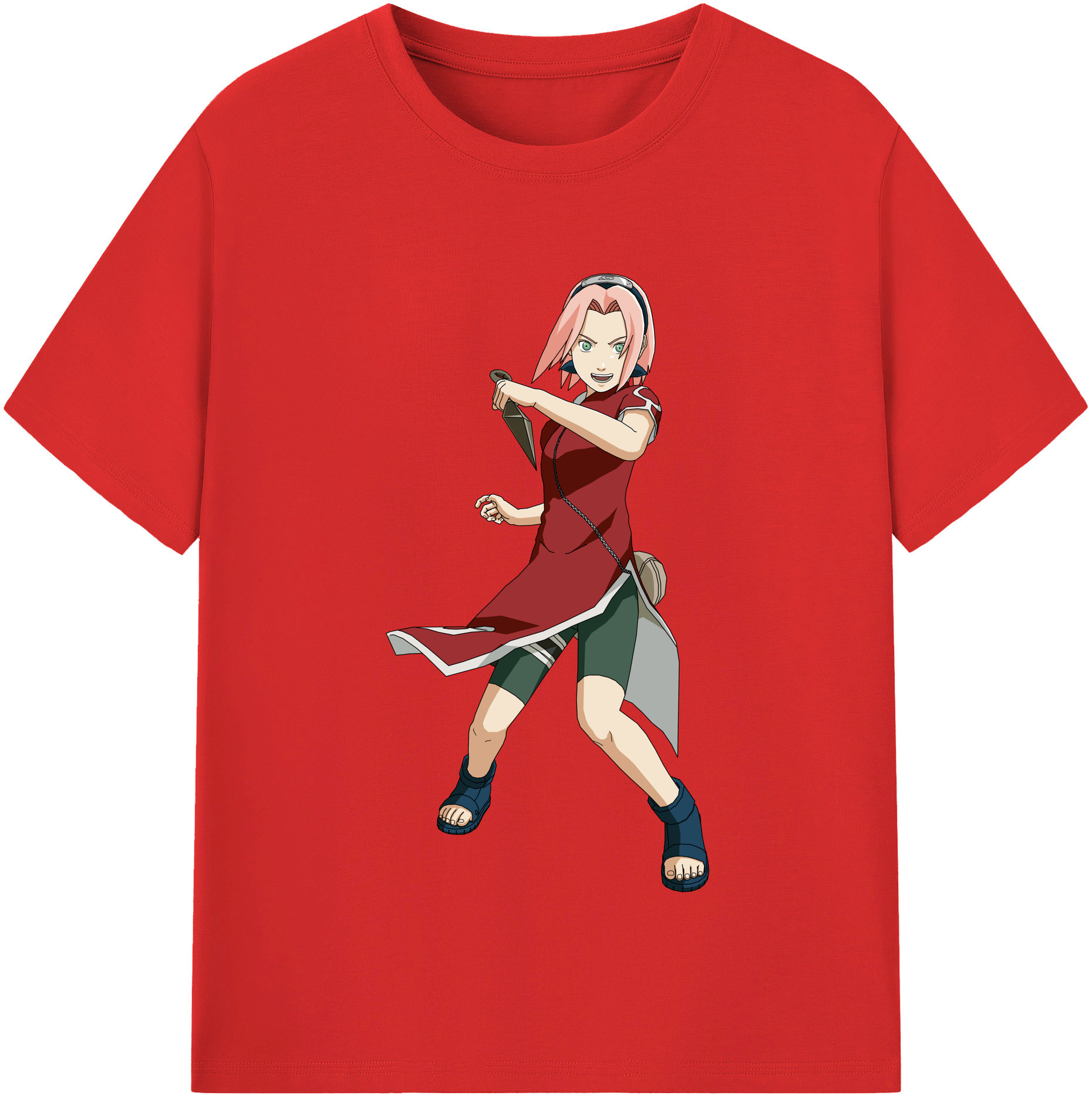 （画像用） NARUTO -ナルト- 春野サクラ Haruno Sakura レディースカジュアルプリントTシャツ（綿100％）