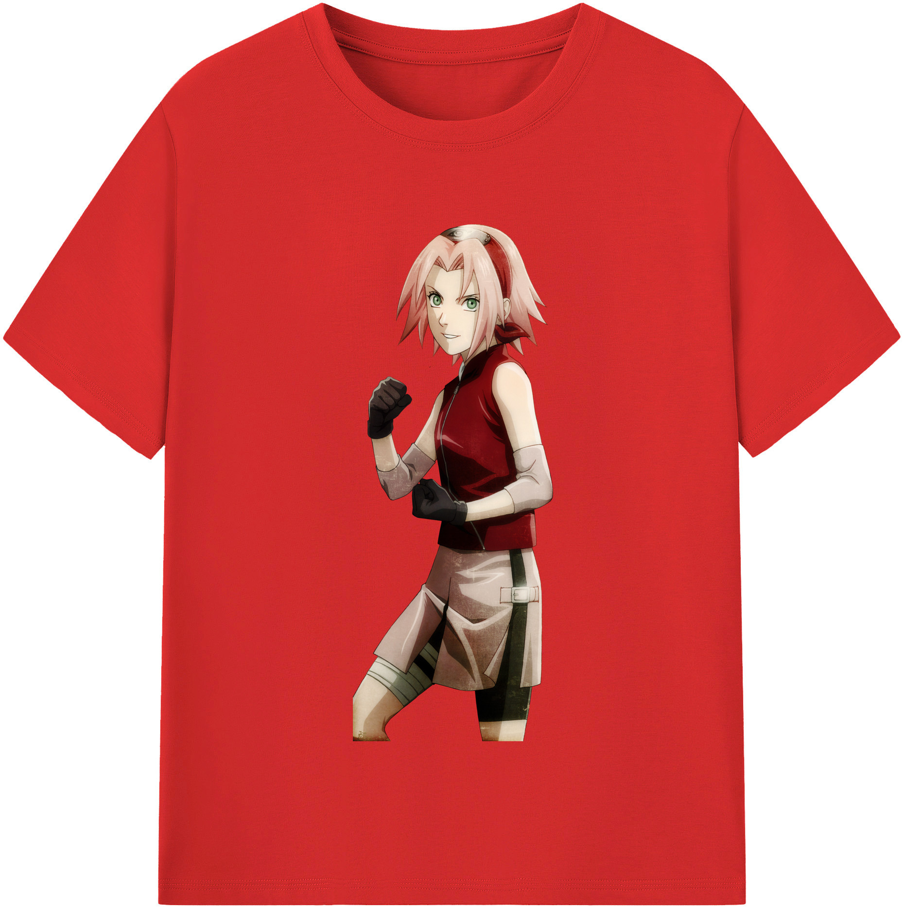 （画像用） NARUTO -ナルト- 春野サクラ Haruno Sakura レディースカジュアルプリントTシャツ（綿100％）