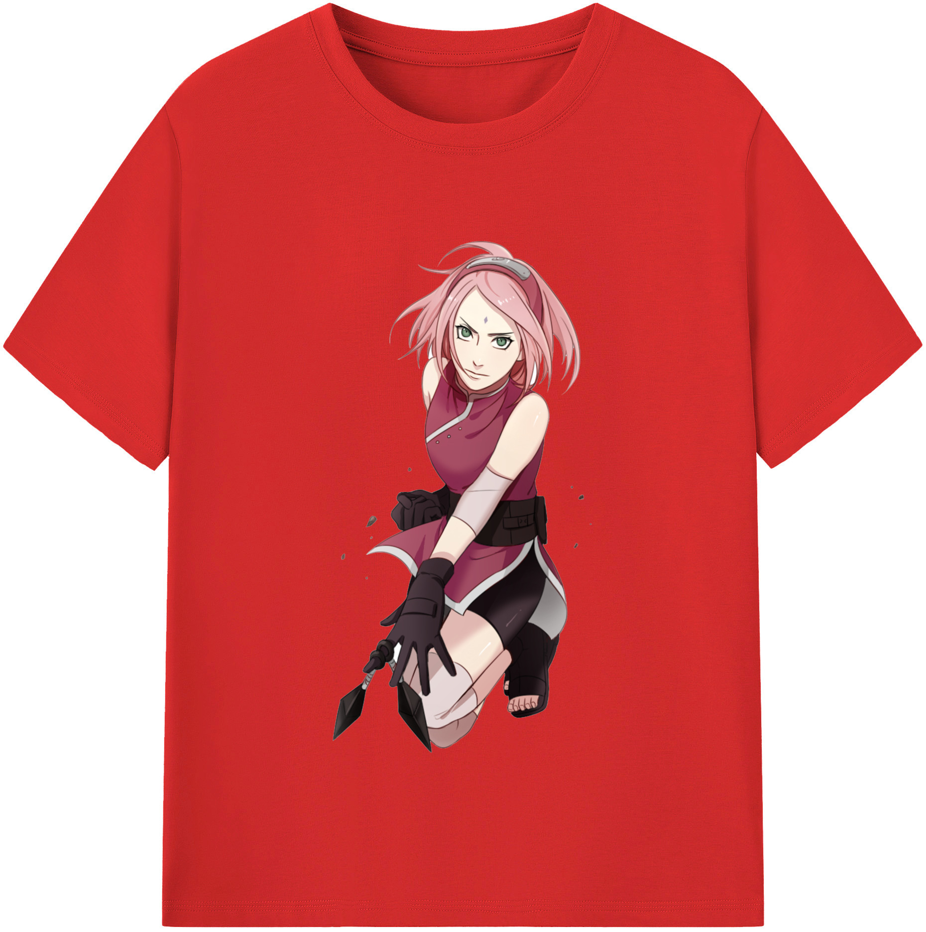 （画像用） NARUTO -ナルト- 春野サクラ Haruno Sakura レディースカジュアルプリントTシャツ（綿100％）