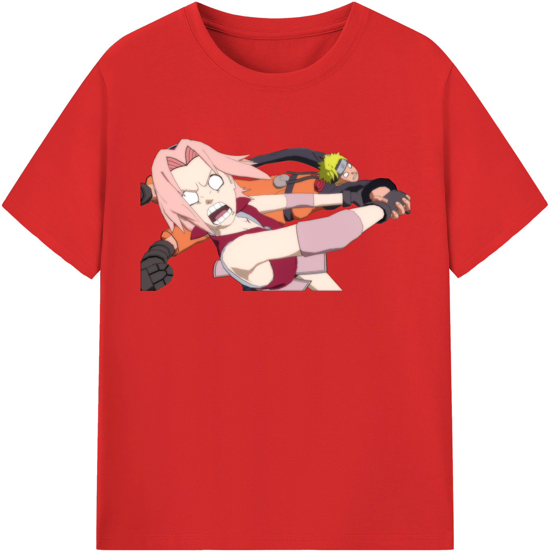 （画像用） NARUTO -ナルト- 春野サクラ Haruno Sakura レディースカジュアルプリントTシャツ（綿100％）