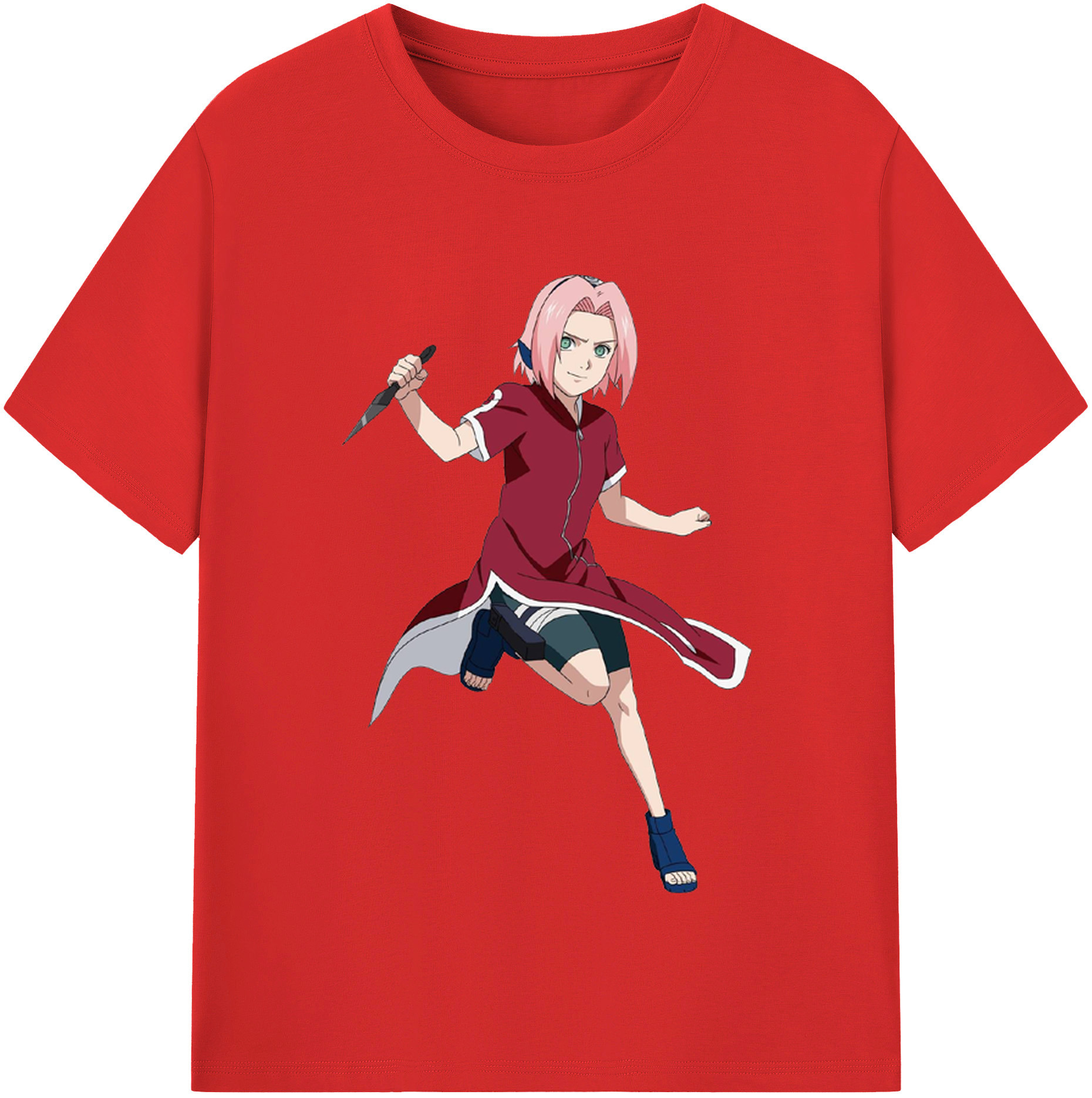 （画像用） NARUTO -ナルト- 春野サクラ Haruno Sakura レディースカジュアルプリントTシャツ（綿100％）