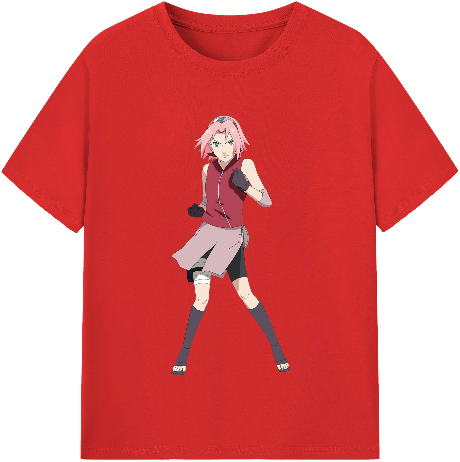 （画像用） NARUTO -ナルト- 春野サクラ Haruno Sakura レディースカジュアルプリントTシャツ（綿100％）