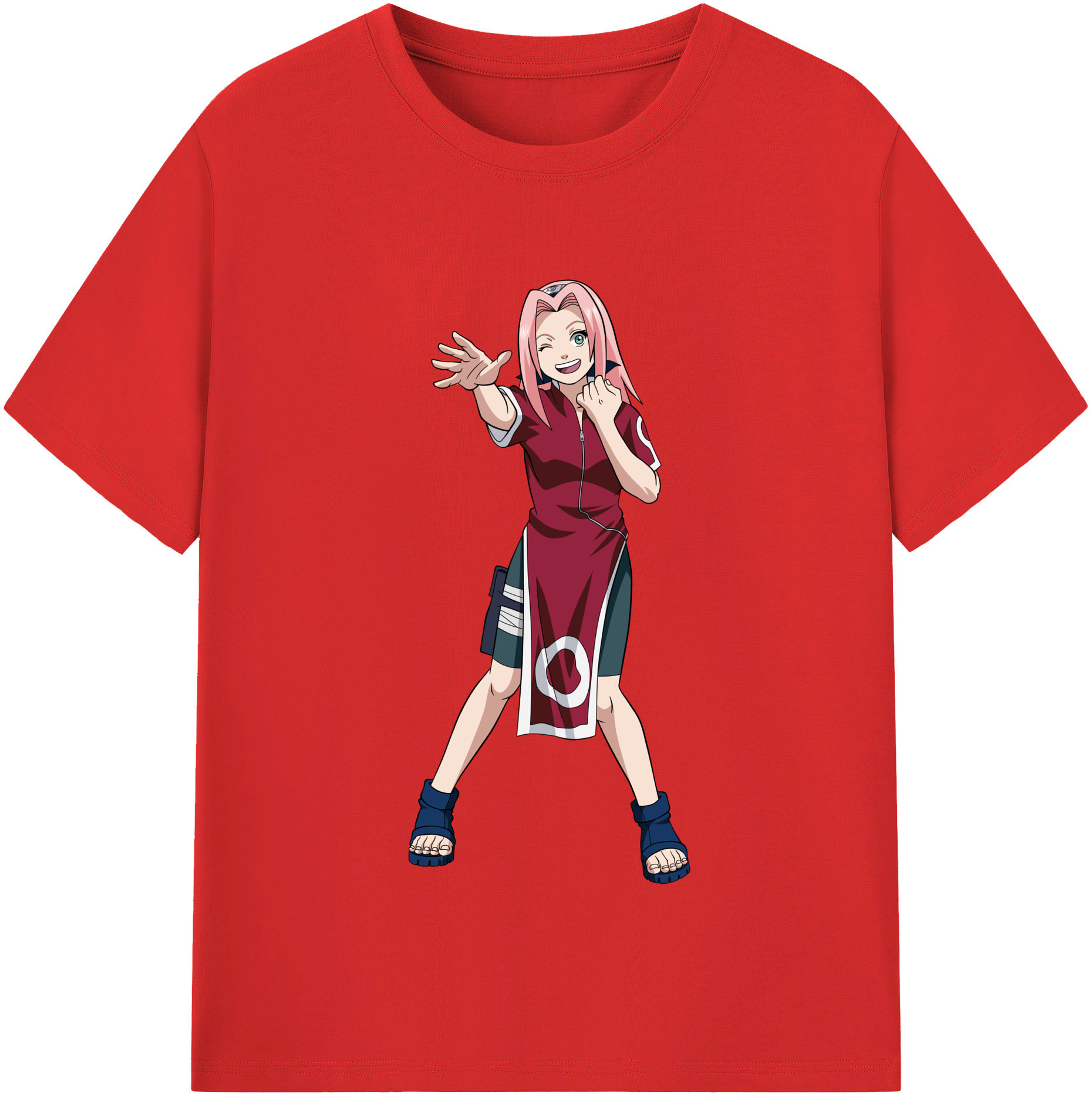 （画像用） NARUTO -ナルト- 春野サクラ Haruno Sakura レディースカジュアルプリントTシャツ（綿100％）