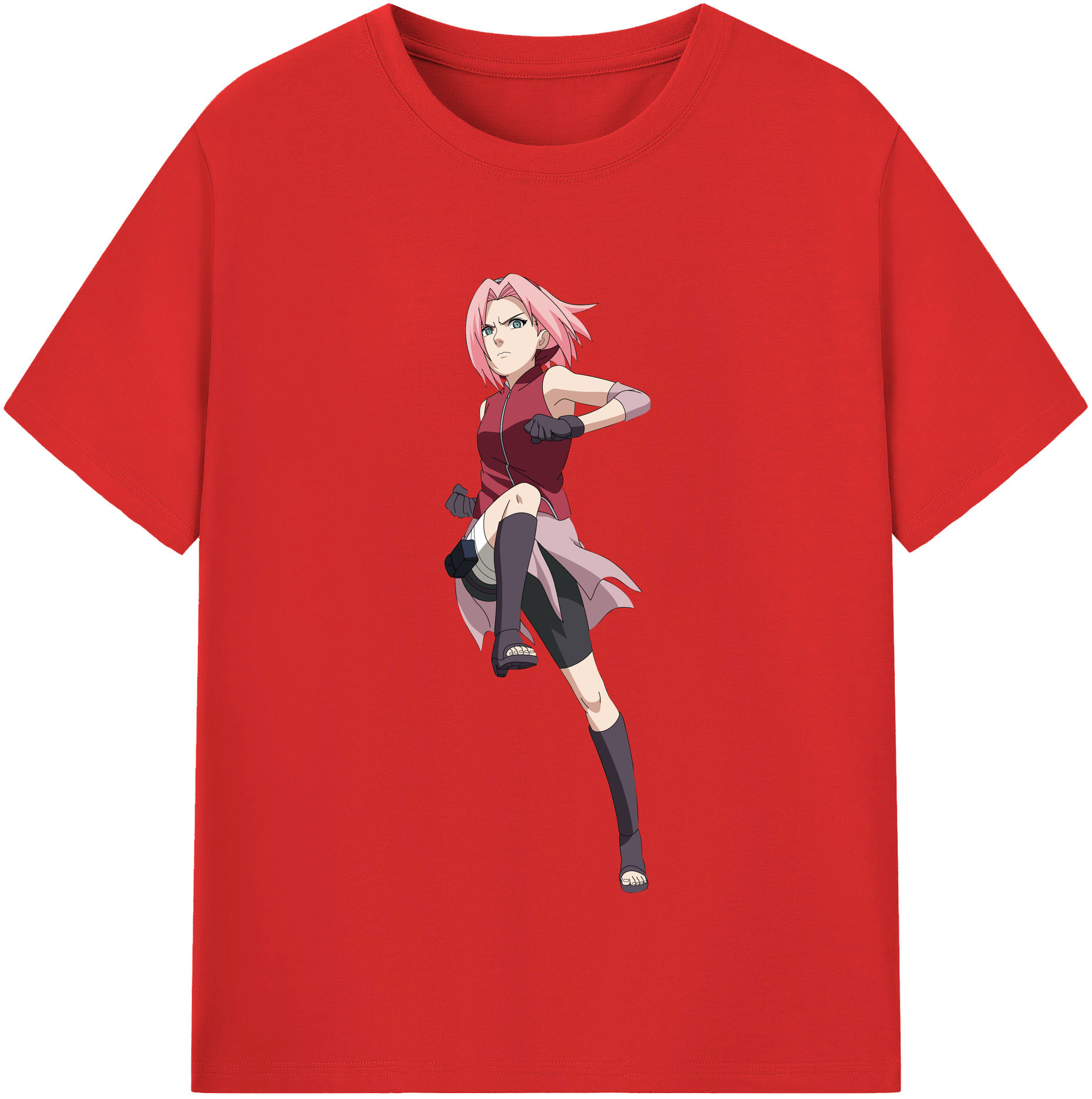 （画像用） NARUTO -ナルト- 春野サクラ Haruno Sakura レディースカジュアルプリントTシャツ（綿100％）
