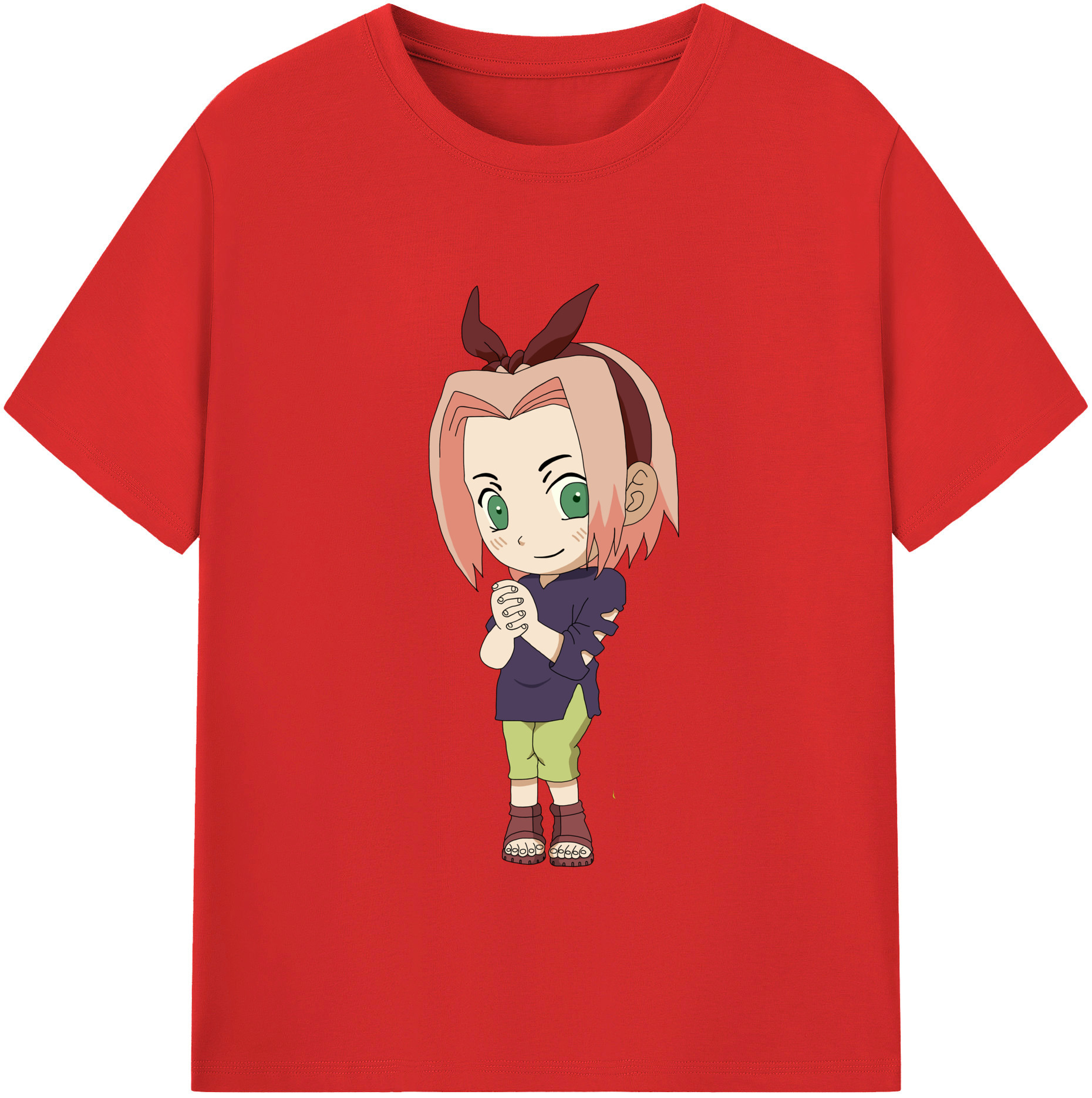 （画像用） NARUTO -ナルト- 春野サクラ Haruno Sakura レディースカジュアルプリントTシャツ（綿100％）