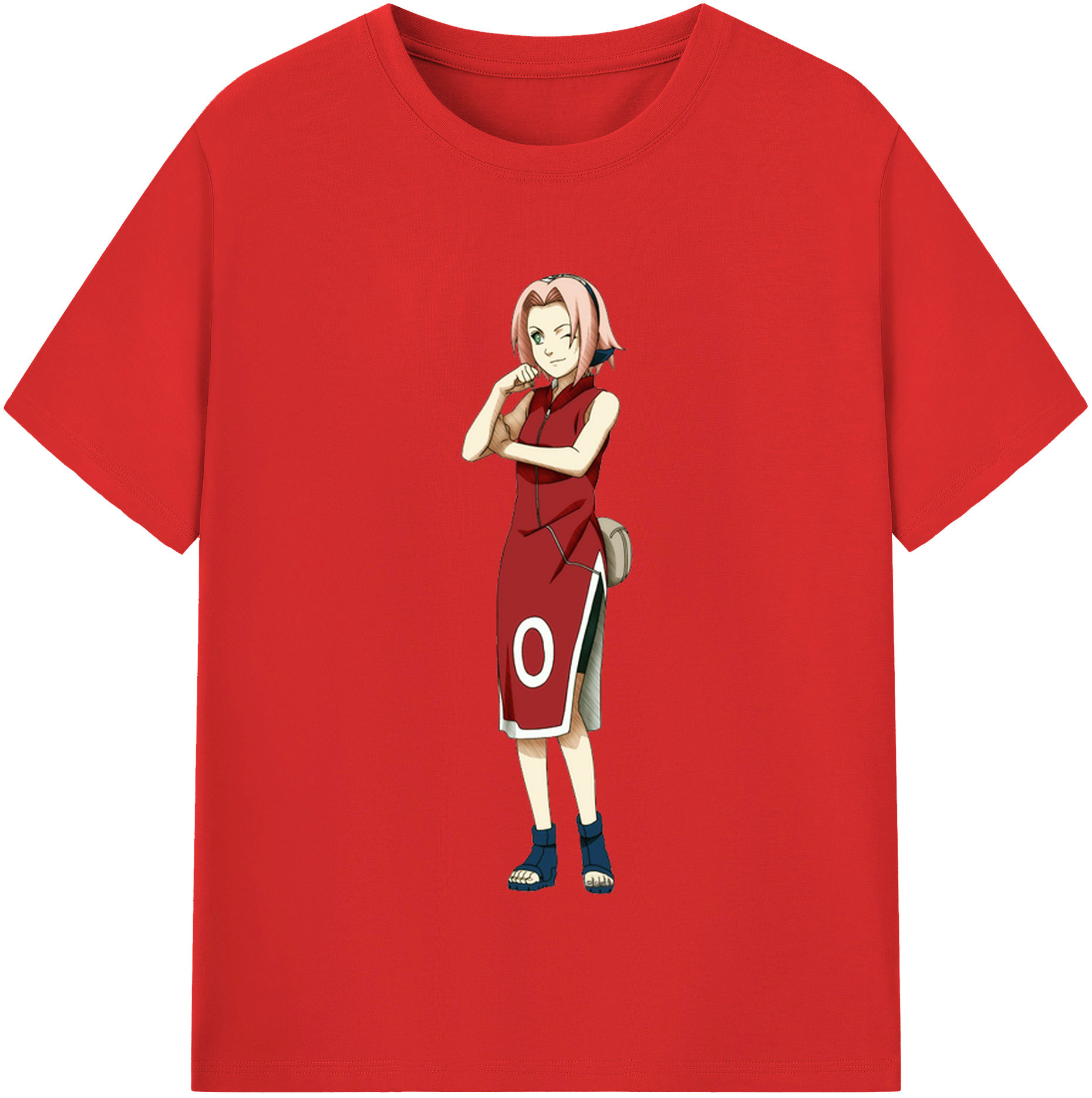 （画像用） NARUTO -ナルト- 春野サクラ Haruno Sakura レディースカジュアルプリントTシャツ（綿100％）