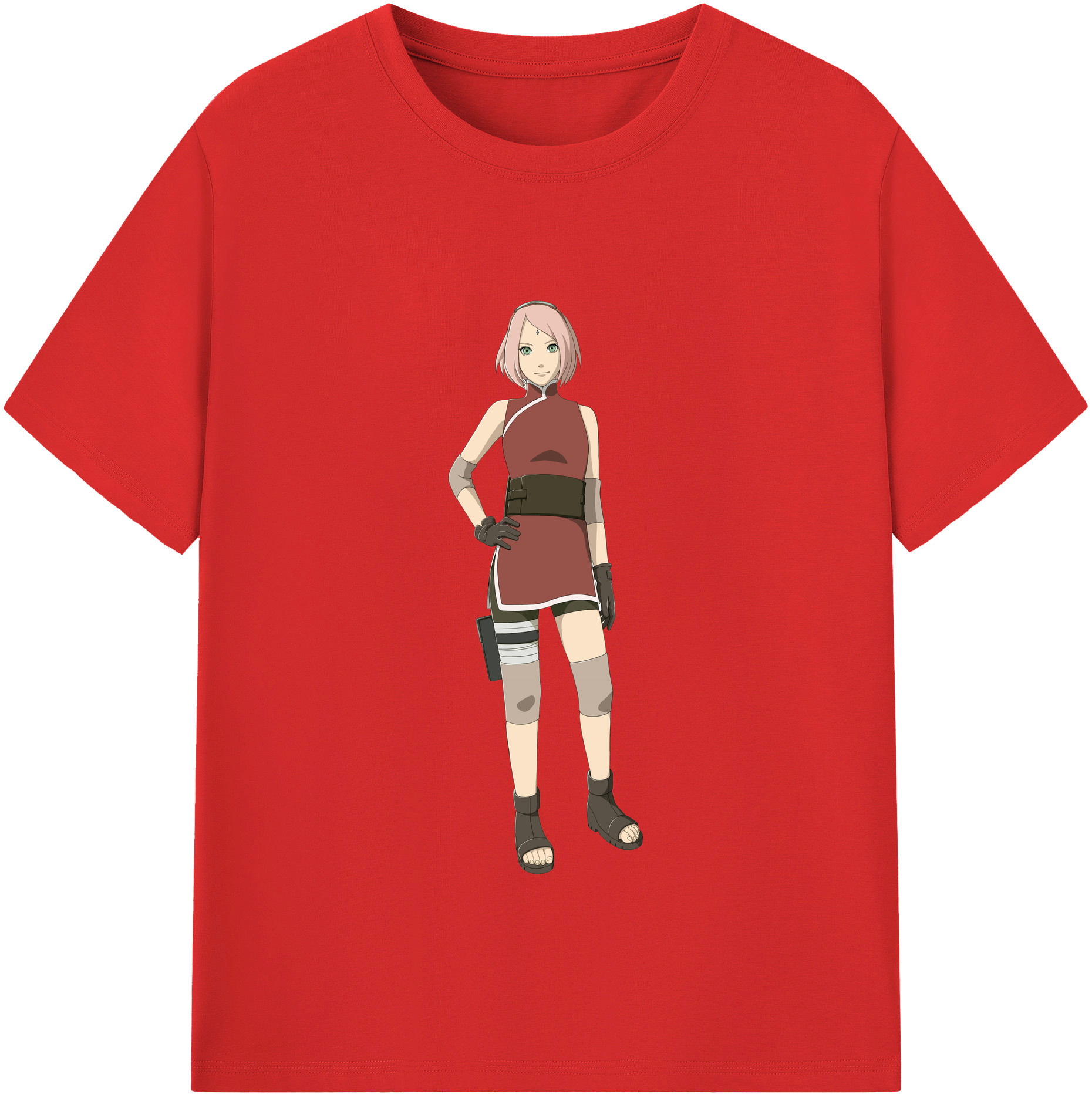 （画像用） NARUTO -ナルト- 春野サクラ Haruno Sakura レディースカジュアルプリントTシャツ（綿100％）