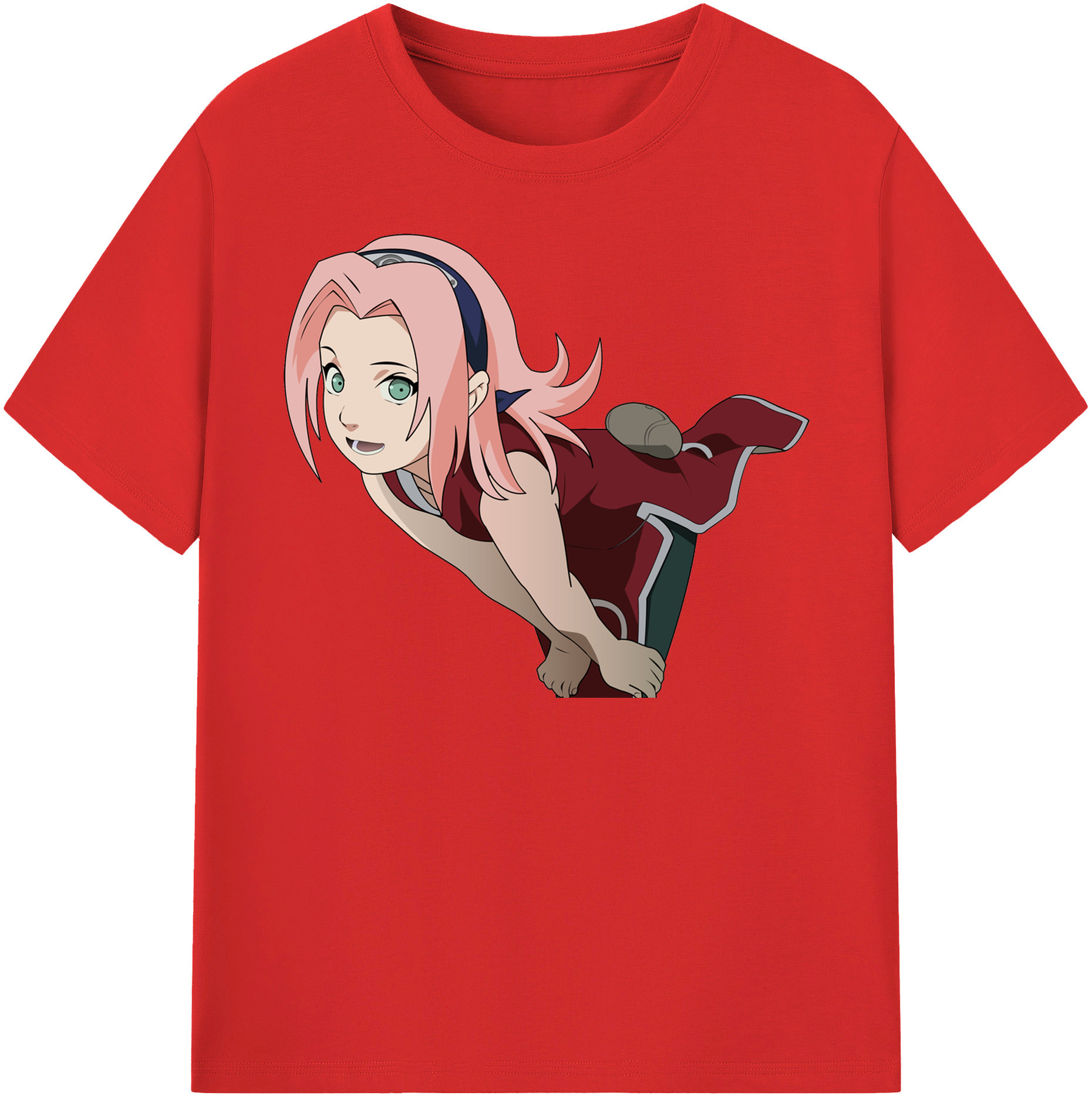 （画像用） NARUTO -ナルト- 春野サクラ Haruno Sakura レディースカジュアルプリントTシャツ（綿100％）