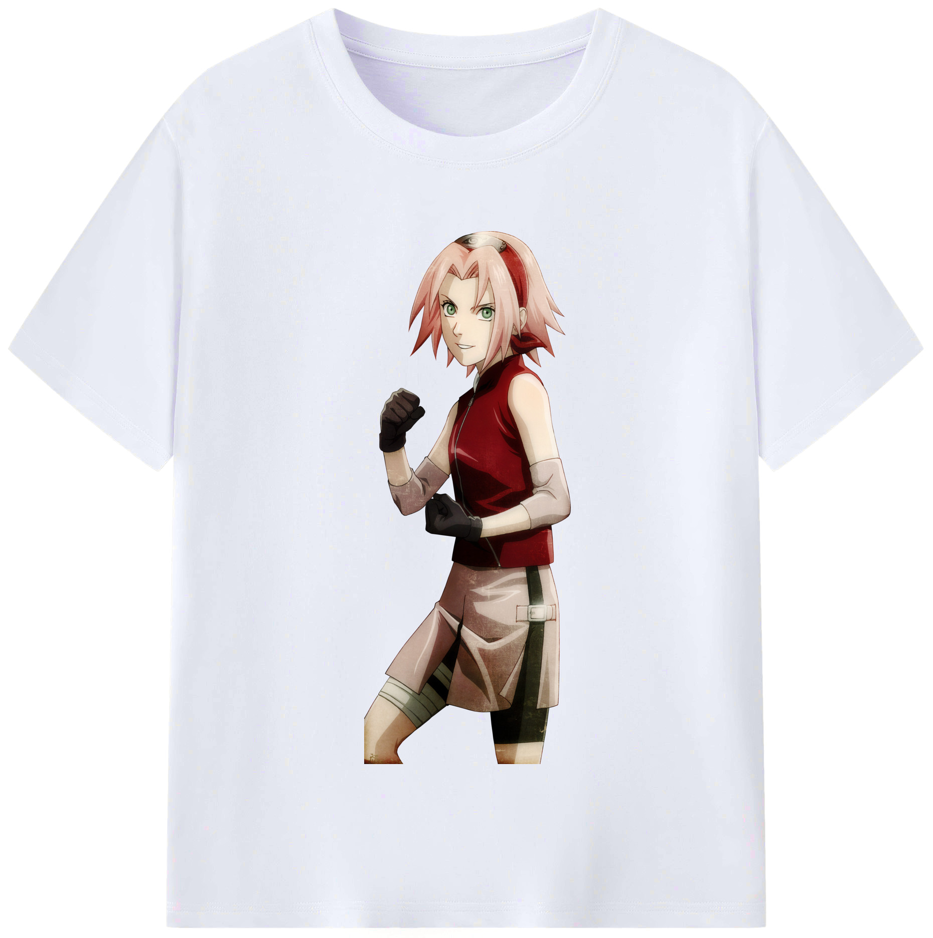 （画像用） NARUTO -ナルト- 春野サクラ Haruno Sakura レディースカジュアルプリントTシャツ（綿100％）