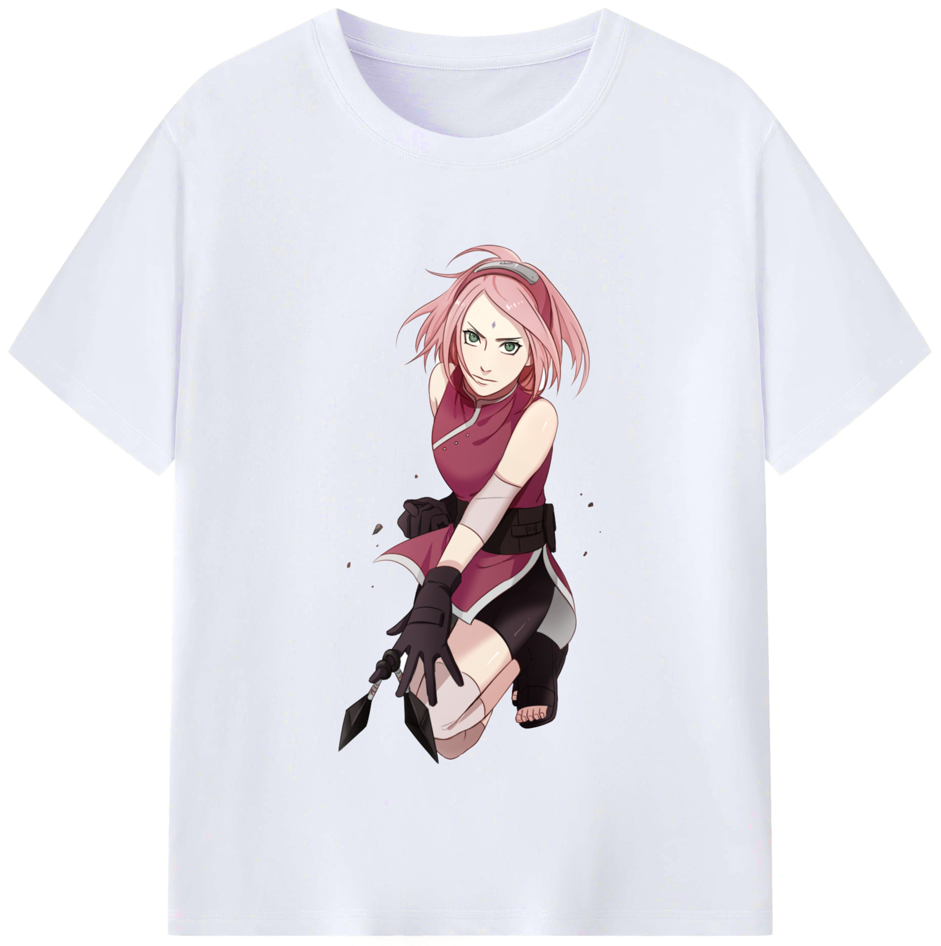 （画像用） NARUTO -ナルト- 春野サクラ Haruno Sakura レディースカジュアルプリントTシャツ（綿100％）