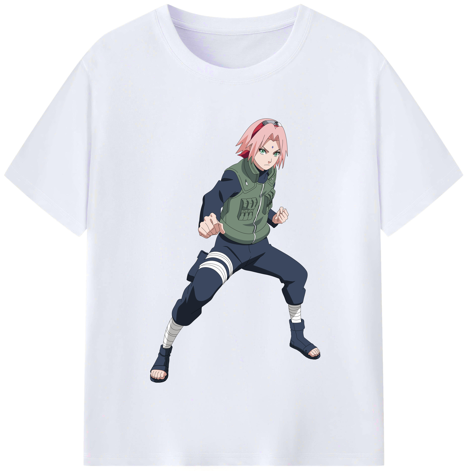 （画像用） NARUTO -ナルト- 春野サクラ Haruno Sakura レディースカジュアルプリントTシャツ（綿100％）