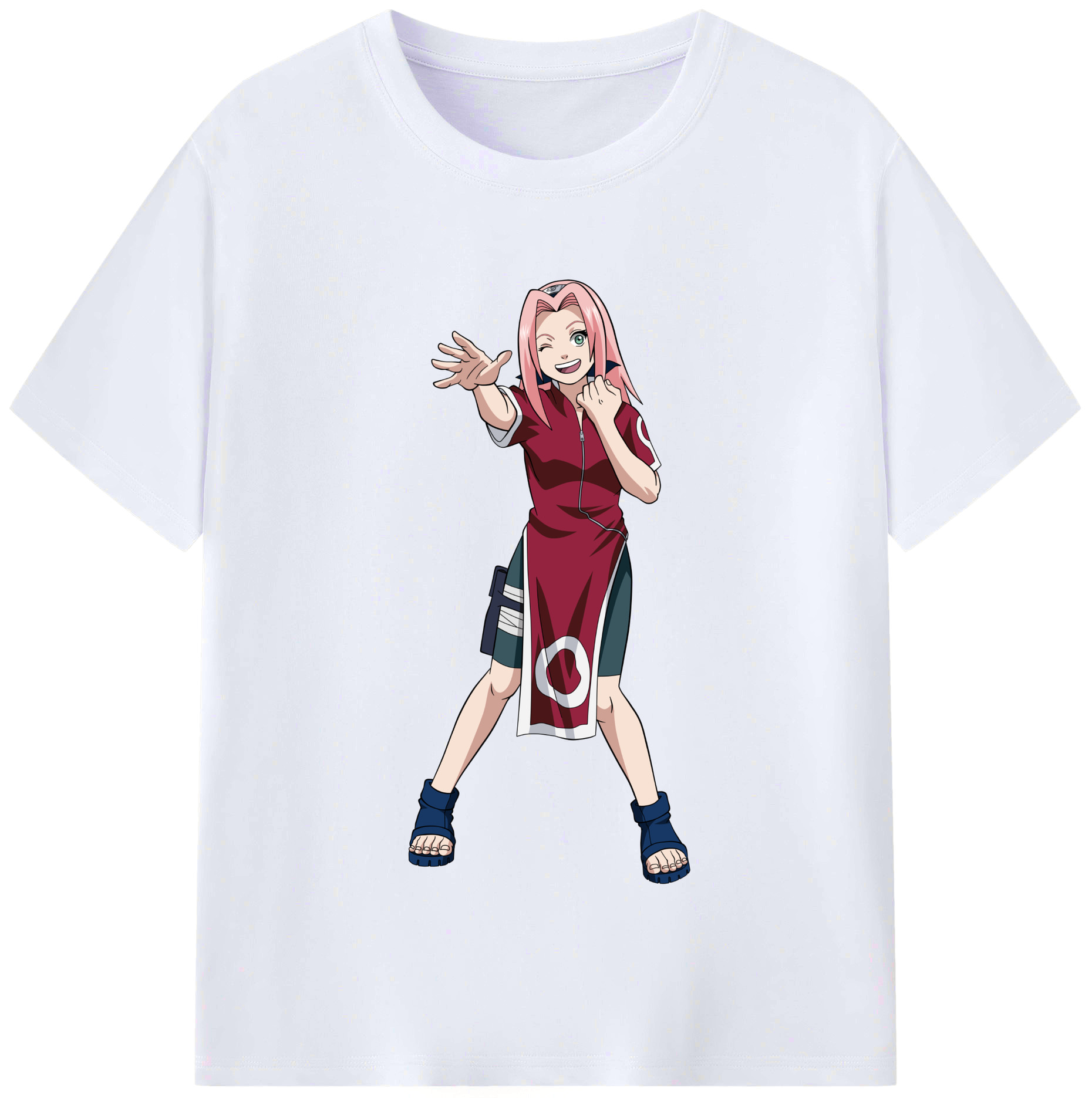 （画像用） NARUTO -ナルト- 春野サクラ Haruno Sakura レディースカジュアルプリントTシャツ（綿100％）