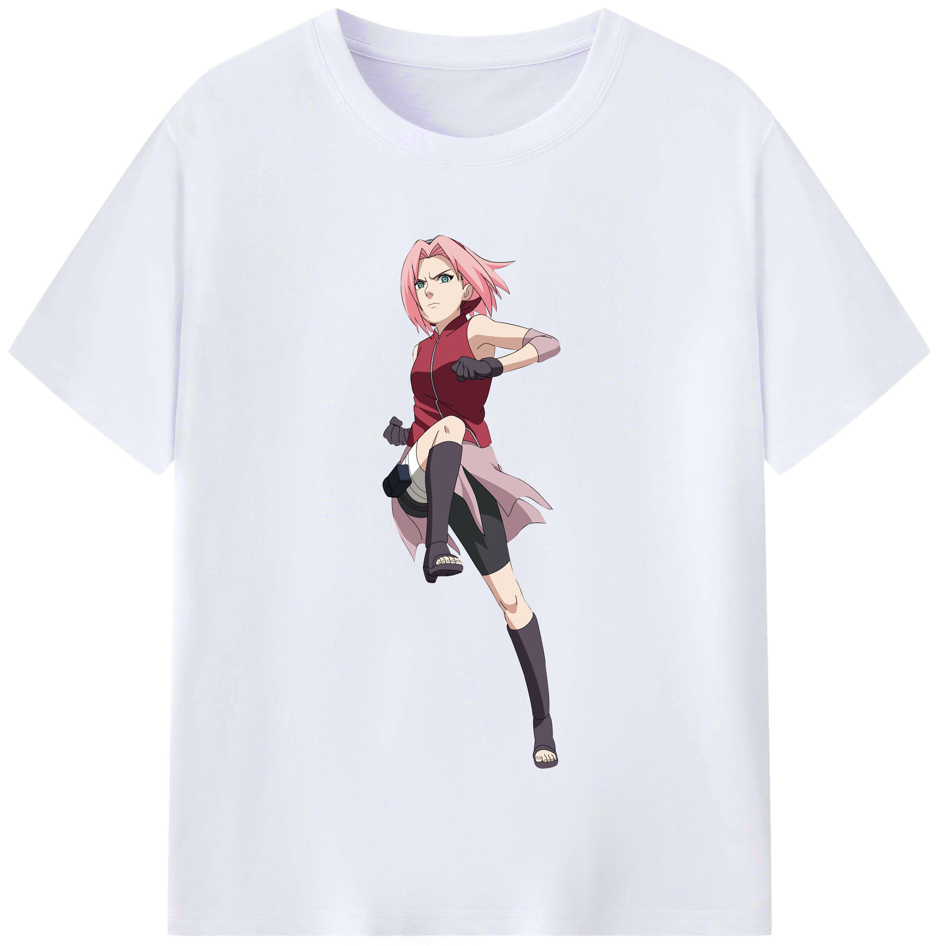 （画像用） NARUTO -ナルト- 春野サクラ Haruno Sakura レディースカジュアルプリントTシャツ（綿100％）
